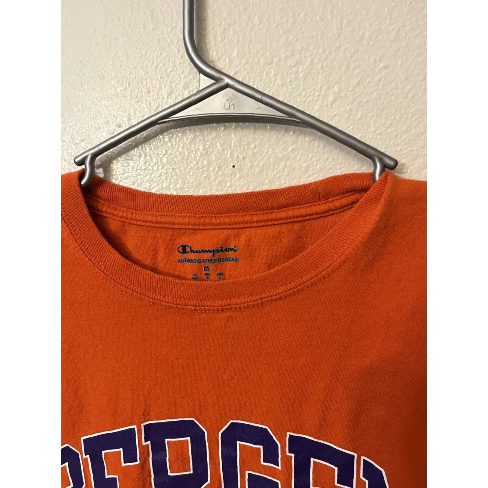 Champion Bergen College T-Shirt Men’s M Orange Bulldogs Champion Short Sleeve Crew Neck Graphic Tee Sports Logo May be Vintage Boys Mens Girls Size US M / EU 48-50 / 2 - 2 Thumbnail