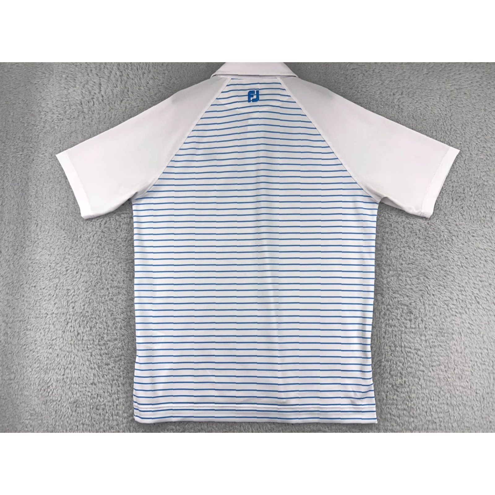 Footjoy FootJoy Polo Mens Large White Striped Polyester Blend Golf Lightweight Shirt Size US L / EU 52-54 / 3 - 2 Thumbnail