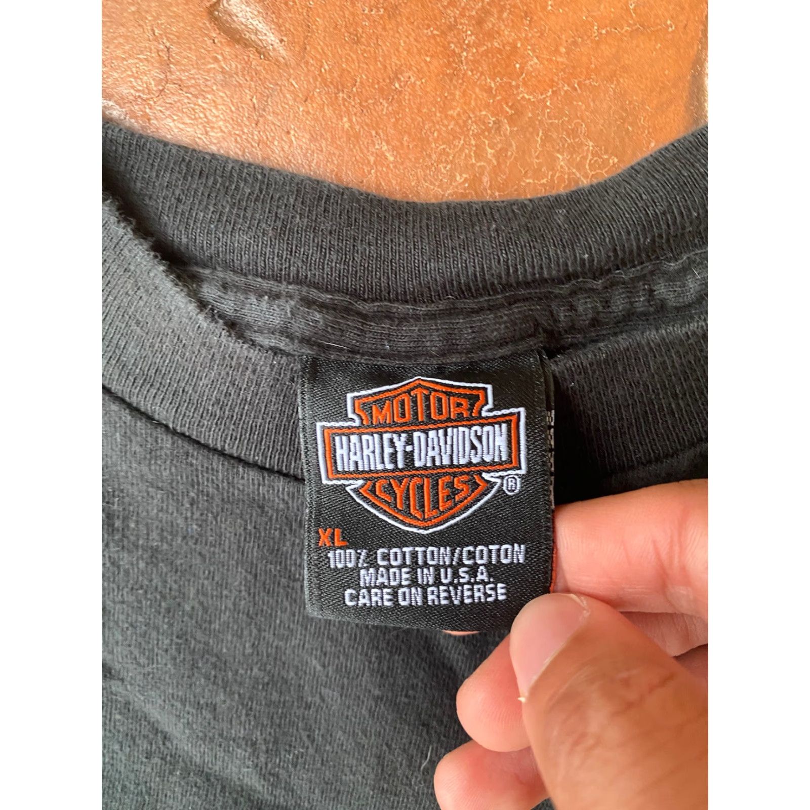 Harley Davidson VINTAGE Harley-Davidson T-Shirt XL Black Crew Neck Long Sleeve USA Biker Grunge 2000s Flame Double-Sided Logo Men Shirts Size US XL / EU 56 / 4 - 3 Thumbnail
