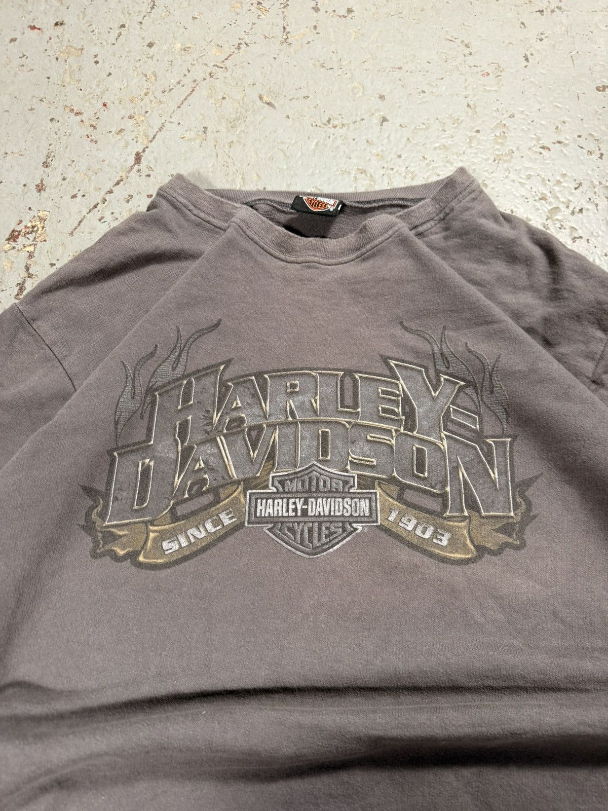 Harley Davidson Insane Vintage Sun Faded Harley Davidson Crewneck Flame Swea Size US XL / EU 56 / 4 - 2 Thumbnail
