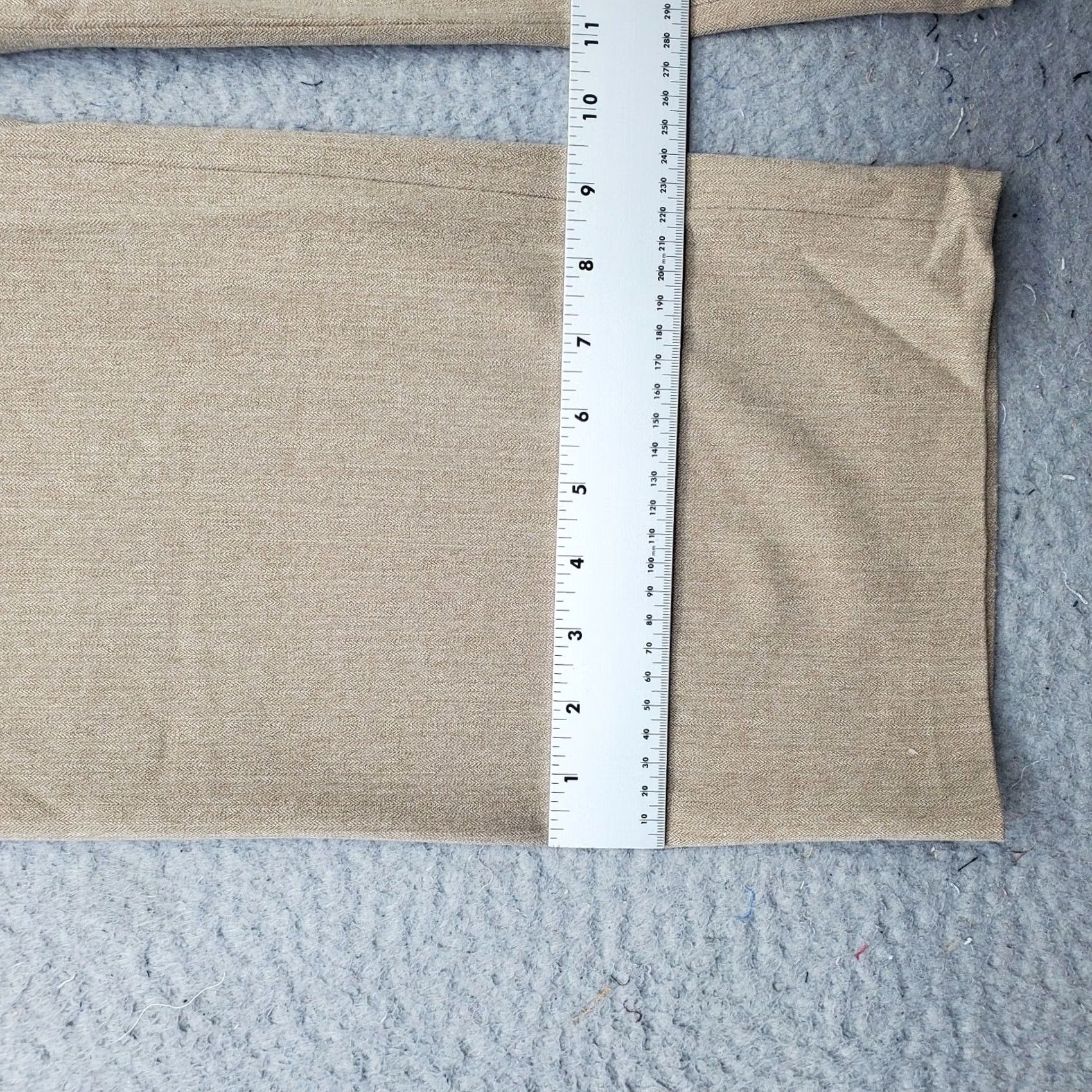 Vintage Rafaella Womens Dress Pants Size 12 Tan Stretch High Waist Wide-Leg Oxford Formal Shirt Pants Slacks Size 34" / US 12 / IT 48 - 5 Thumbnail