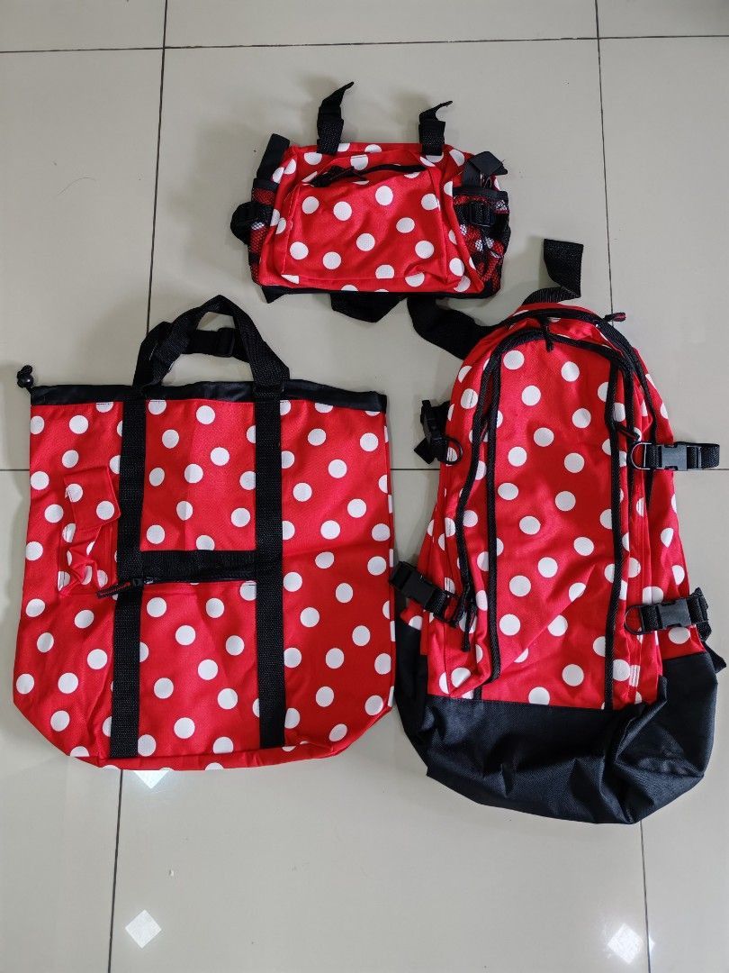 Designer × Japanese Brand Byreborn 3-Piece Polka Dot Bag Set–Backpack, Tote, Waistbag Size ONE SIZE - 1 Thumbnail