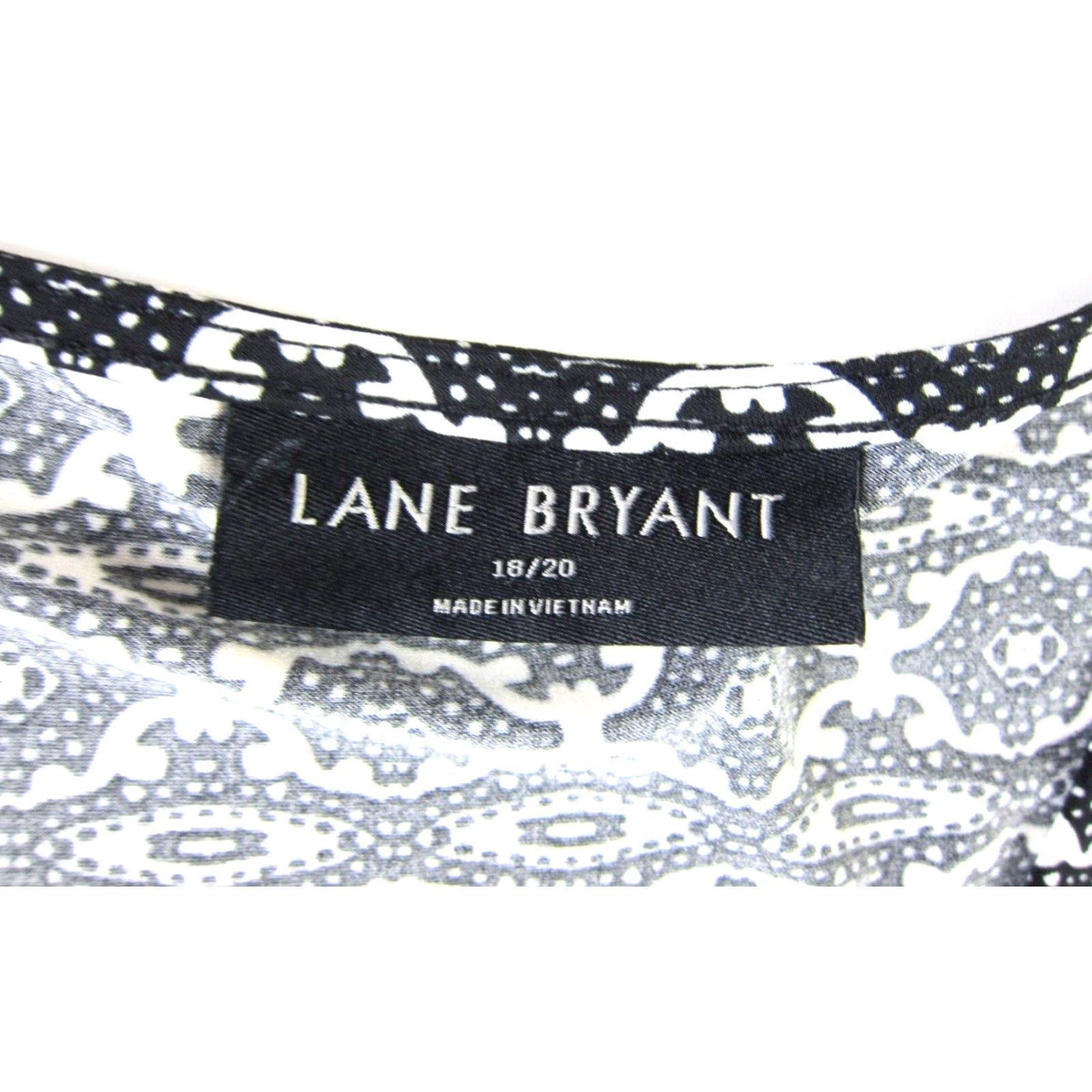 Vintage VINTAGE Lane Bryant Black White Paisley Geometric Stretch Cap Sleeve Tunic Dress 18/20 Size XXL / US 16-18 / IT 52-54 - 3 Thumbnail