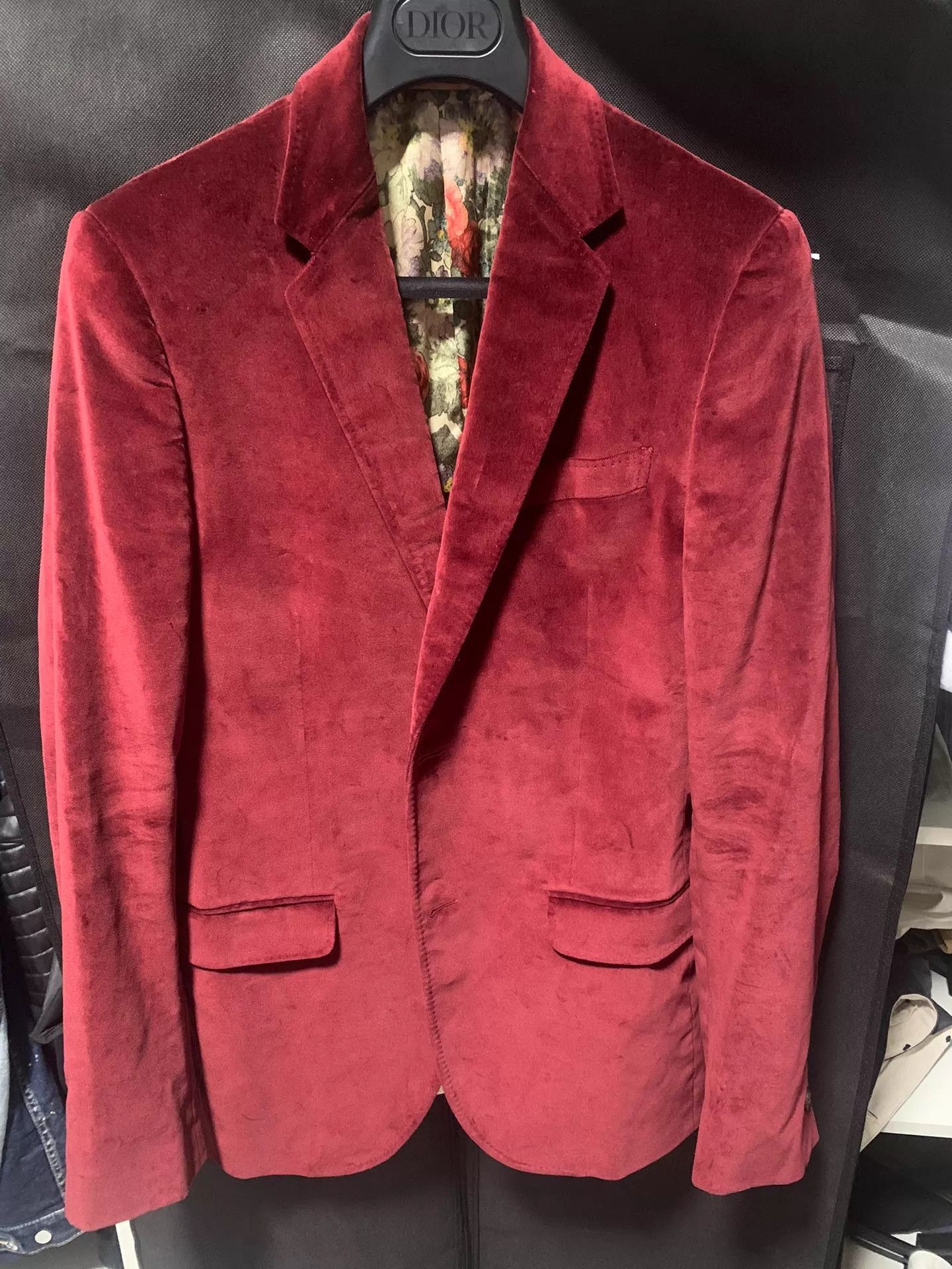 Gucci Red Velvet Blazer Size US M / EU 48-50 / 2 - 1 Thumbnail