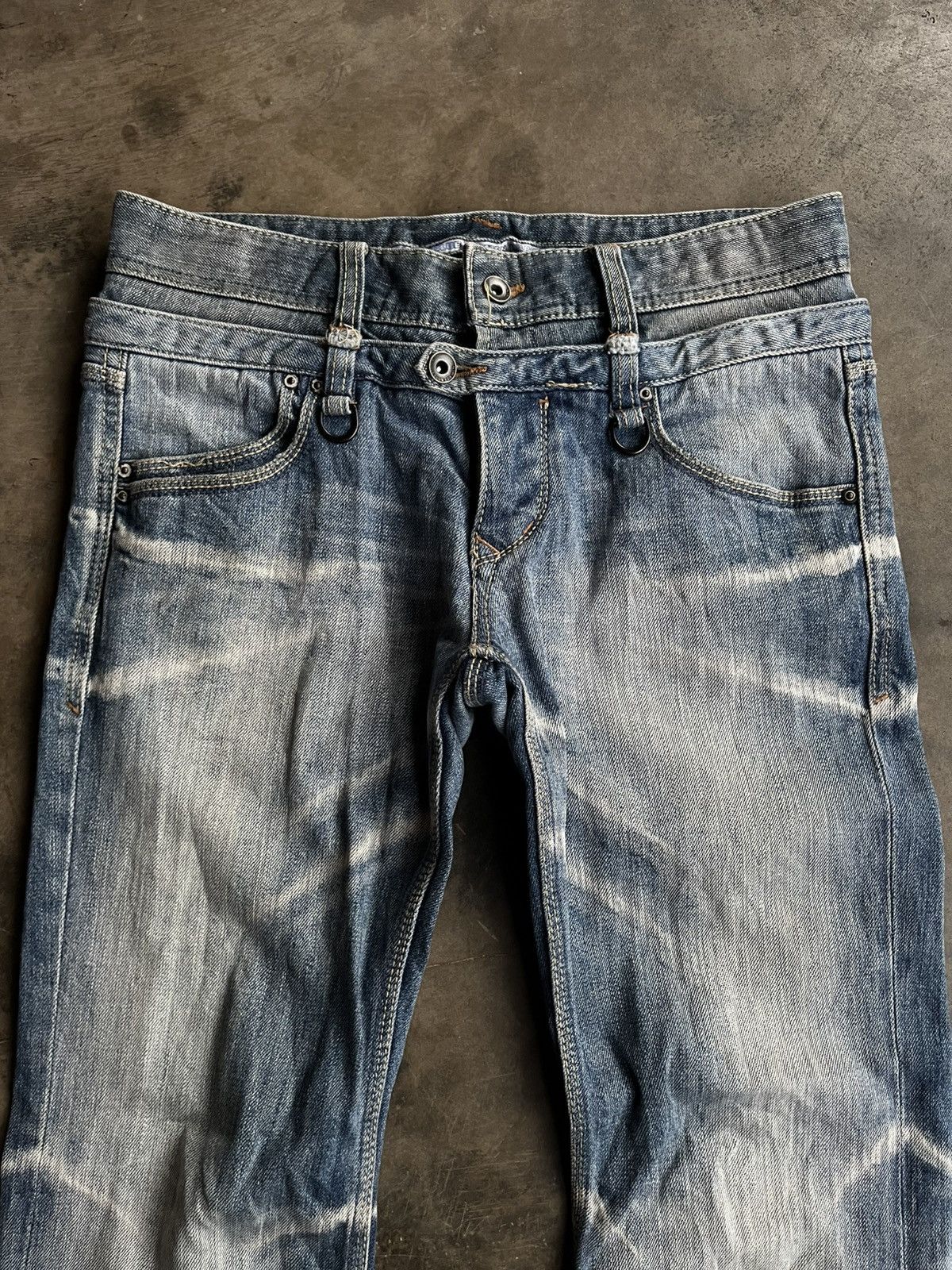 If Six Was Nine JAPANESE NCFM DOUBLE WAIST DENIM FLARE BOOT CUT PANTS VKEI Size US 30 / EU 46 - 3 Thumbnail