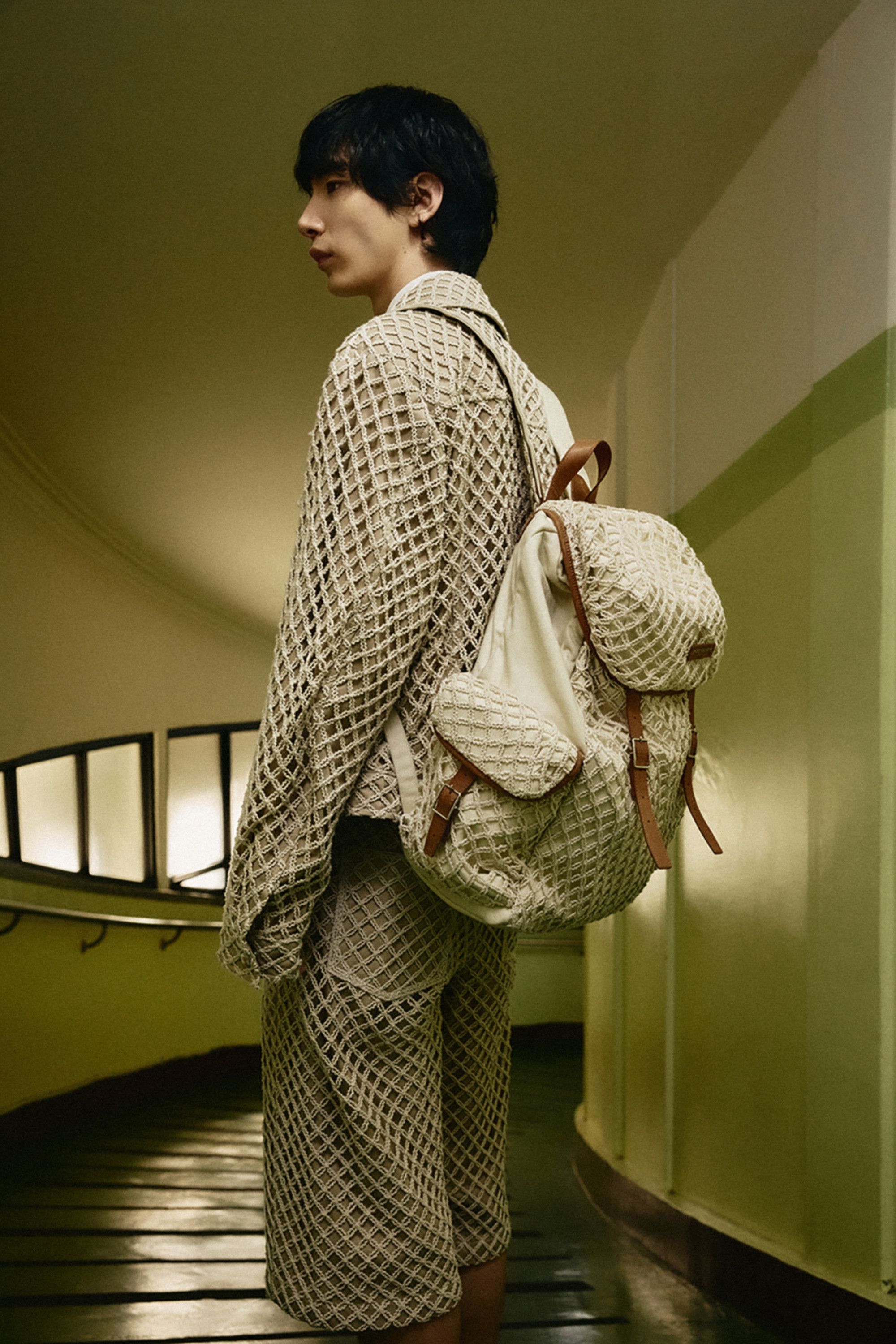 Wooyoungmi BNWT SS25 WOOYOUNGMI IVORY KNIT NET COTTON BACKPACK Size ONE SIZE - 18 Thumbnail