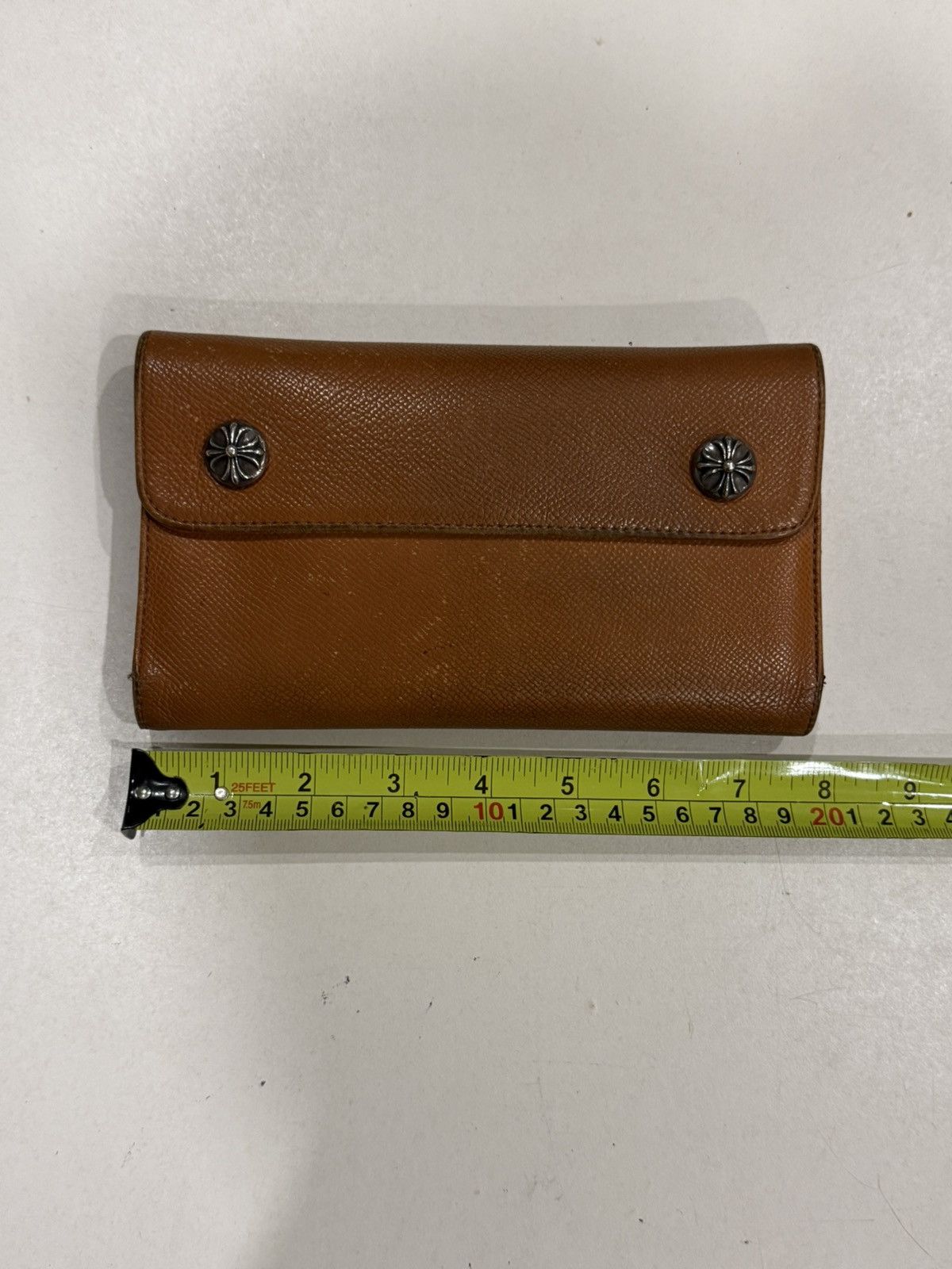 Chrome Hearts Chrome Hearts Wave Wallet Brown Leather Silver Cross Balls Size ONE SIZE - 17 Thumbnail