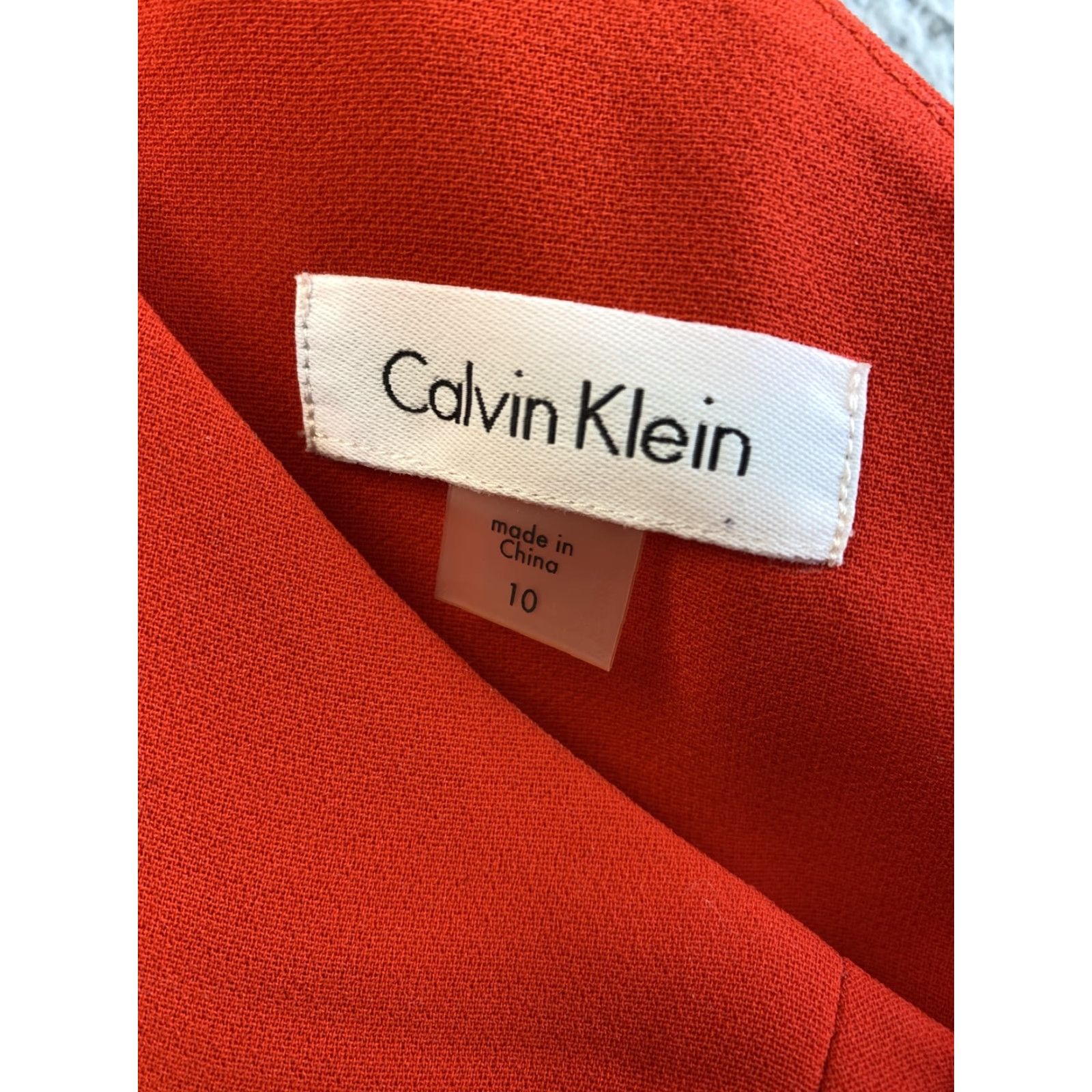 Calvin Klein Calvin Klein Women's Sleeveless Dress Size 10 Red NWOT 60-3 Midi Dress Polyester — Regular Sleeve Length: Sleeveless Size L / US 10 / IT 46 - 3 Thumbnail