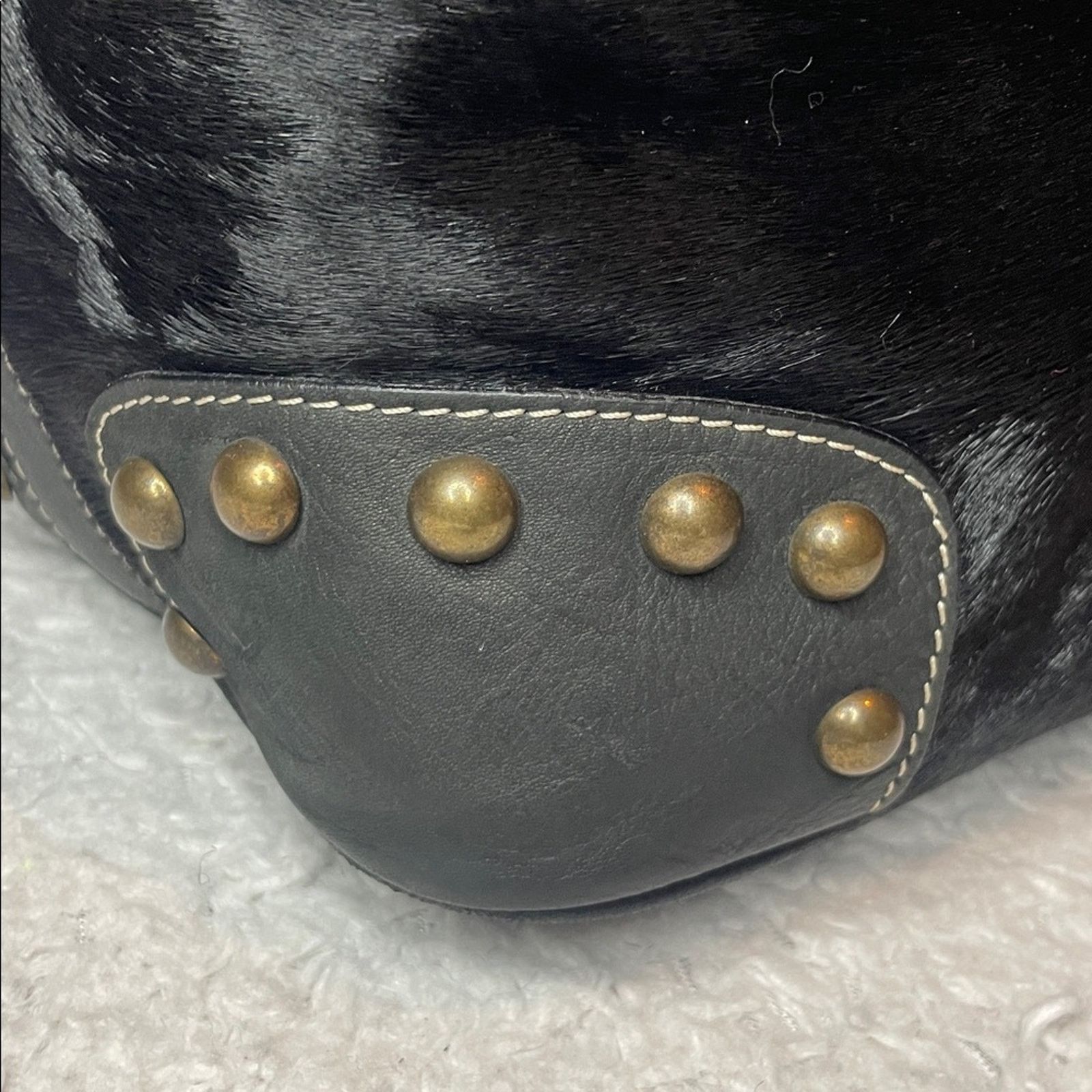 Other Guia’s Y2K Calf Hair Studded Tote Bag Black Size ONE SIZE - 8 Thumbnail