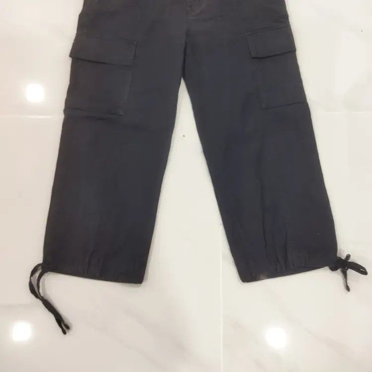 Japanese Brand × Uniqlo UNIQLO DARK BLUE CROPEP CARGO PANTS Size US 28 / EU 44 - 3 Thumbnail