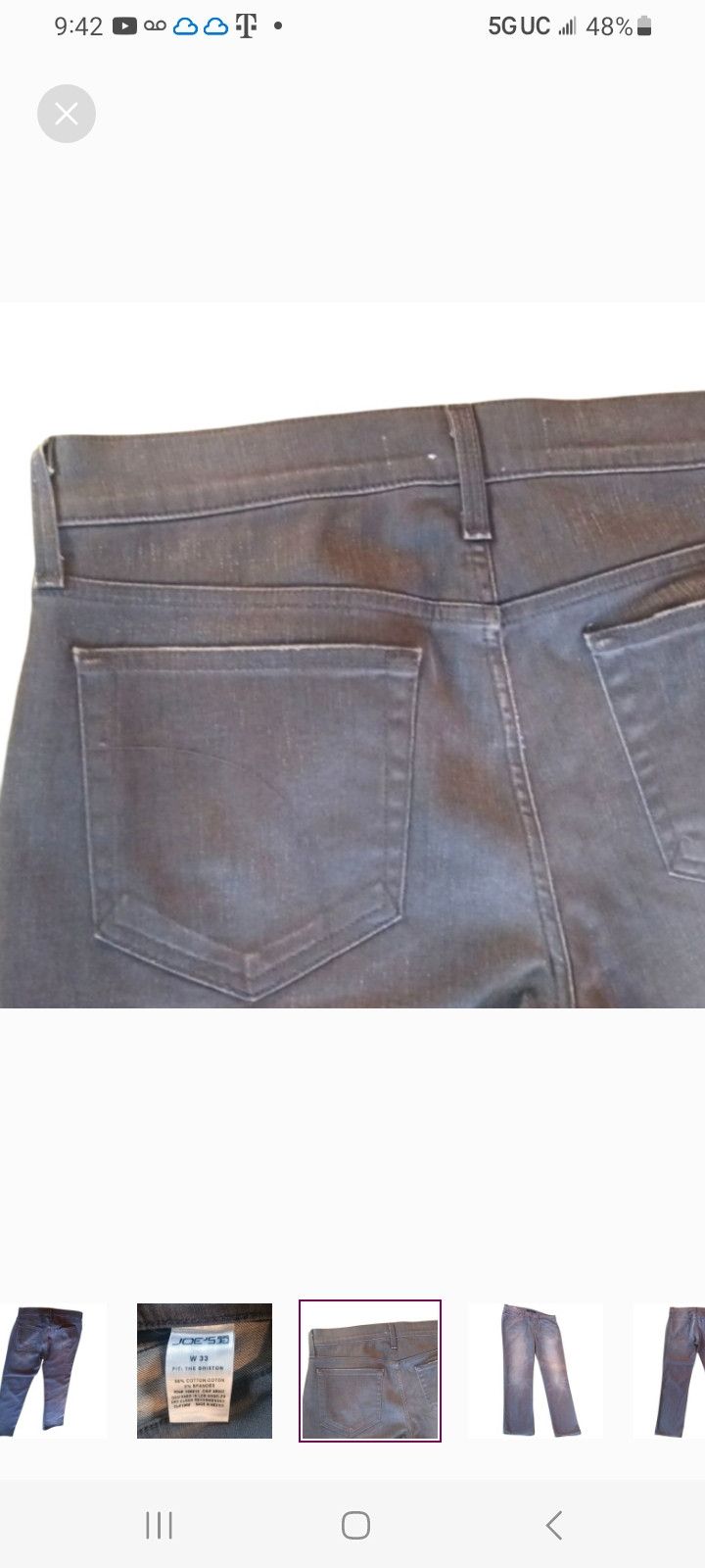 Joe's JOE'S JEANS Brixton Grey Jeans Size US 34 / EU 50 - 5 Thumbnail