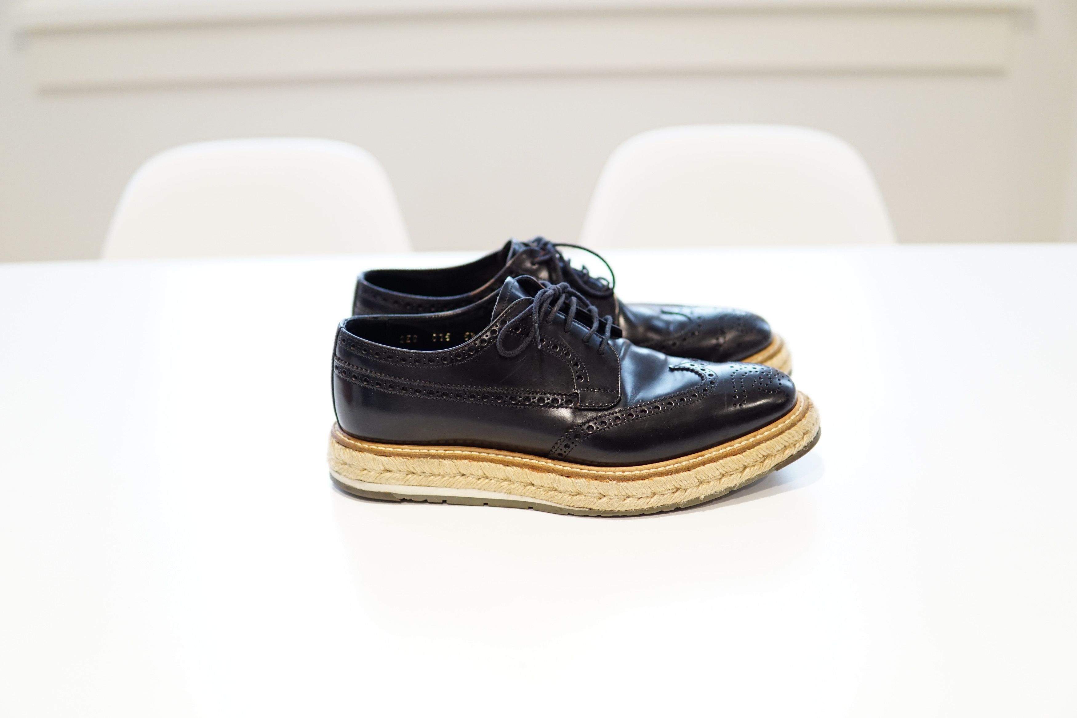 Prada SS11 Espadrille Wingtip Brogues Size US 6.5 / EU 39-40 - 7 Thumbnail
