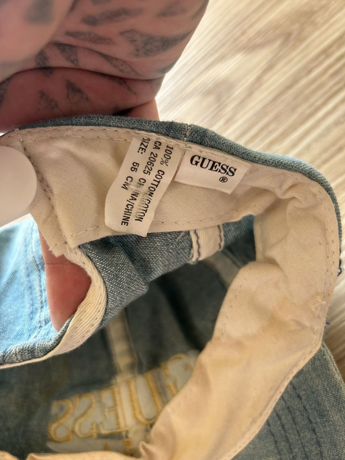 Guess Vintage 80s / 90s Guess Blue Denim Embroidered Hat Size ONE SIZE - 4 Thumbnail
