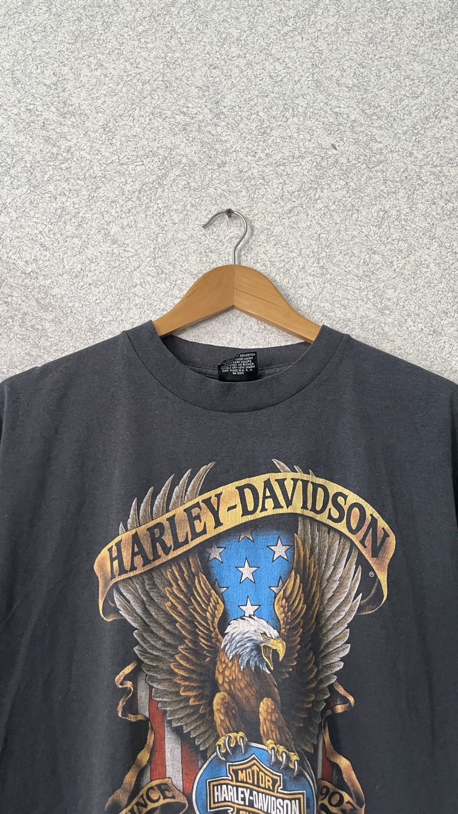 Harley Davidson 1991 VINTAGE 90s 3D EMBLEM HARLEY DAVIDSON Size US XL / EU 56 / 4 - 5 Thumbnail