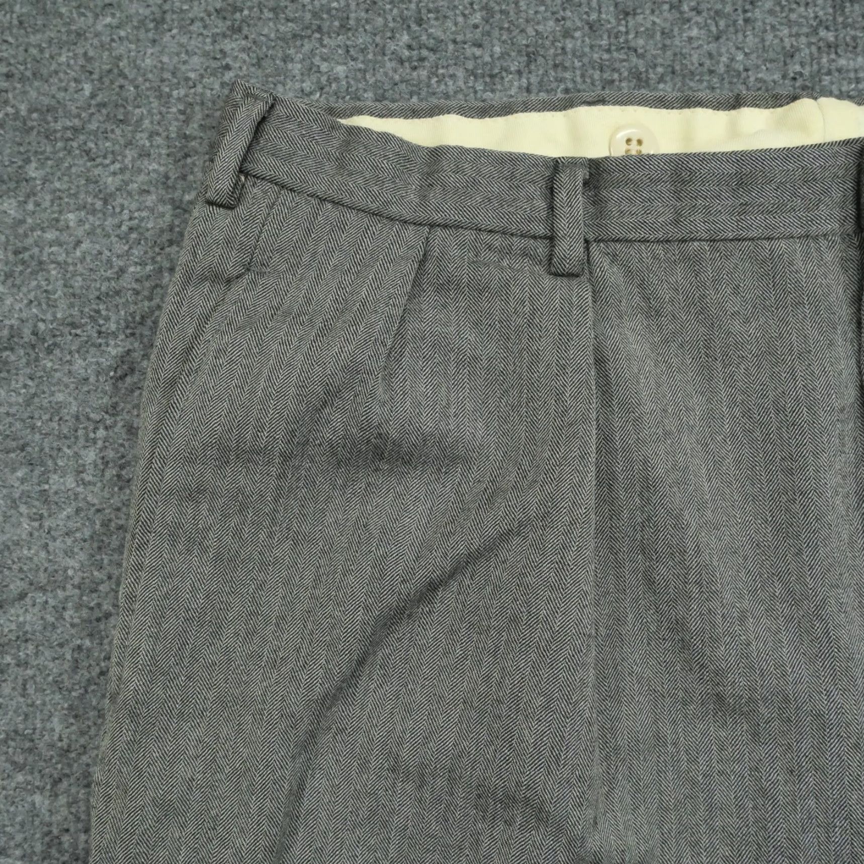 Vintage VINTAGE Herringbone Pants Mens 34x26 Grey Black Dress Wool Slacks 50s 60s Size US 34 / EU 50 - 2 Thumbnail