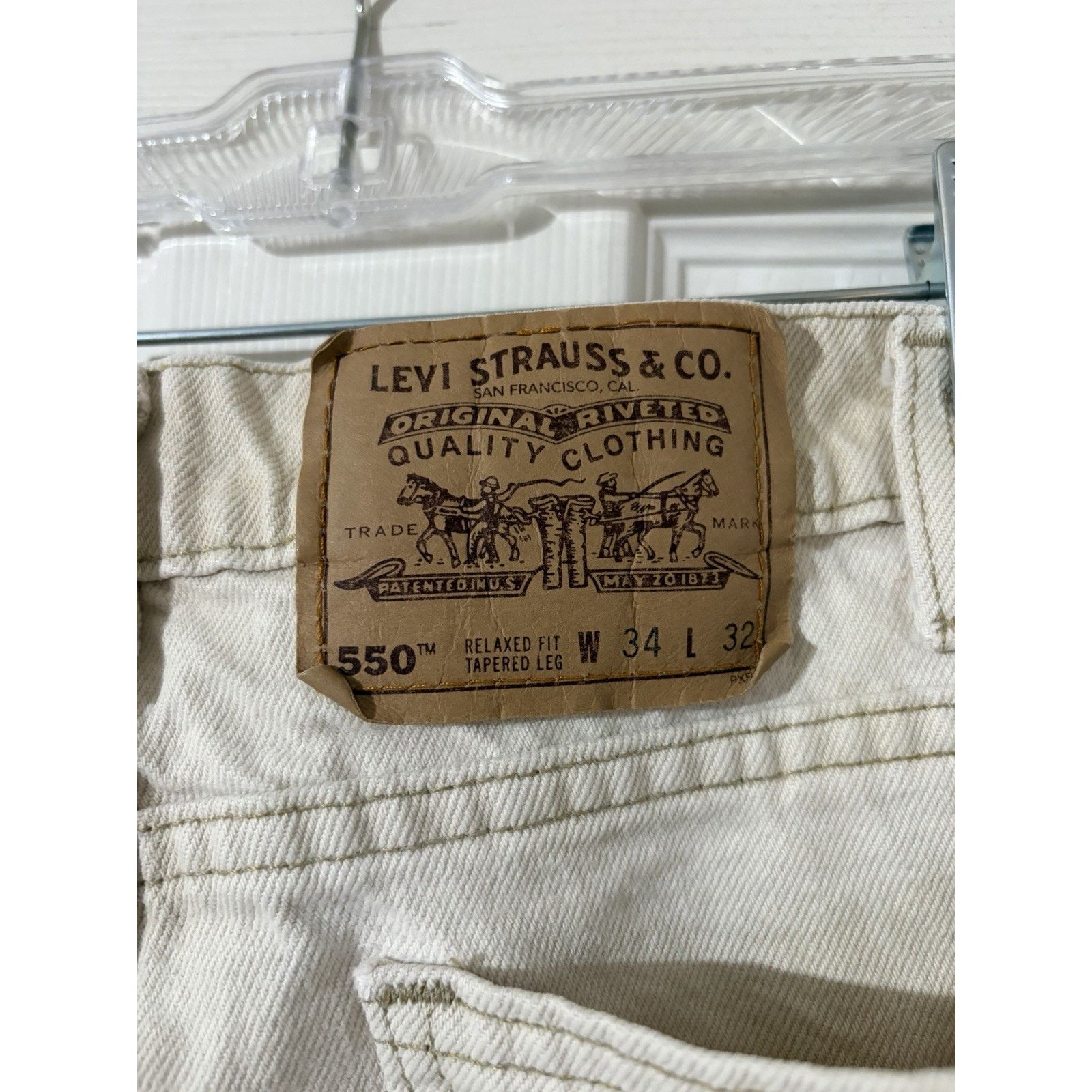 Levi's Vtg 90s Levis 550 Jeans 34x32 Fits 33x32 Relaxed Orange Tab Size US 34 / EU 50 - 6 Thumbnail