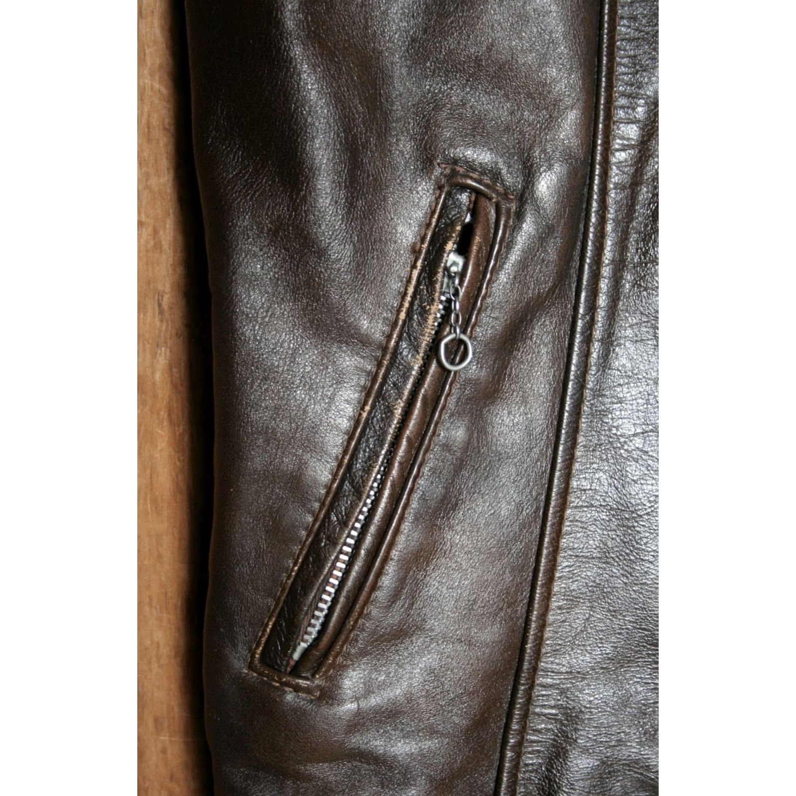 Vintage VINTAGE Lesco Brown Leather Motorcycle Jacket Women's Sz. 11 ≈ M Jacket, Brown, Motorcycle, Vintage, Womens, 11, Lesco, Leather, Zip, Missing Liner Size L / US 10 / IT 46 - 6 Thumbnail