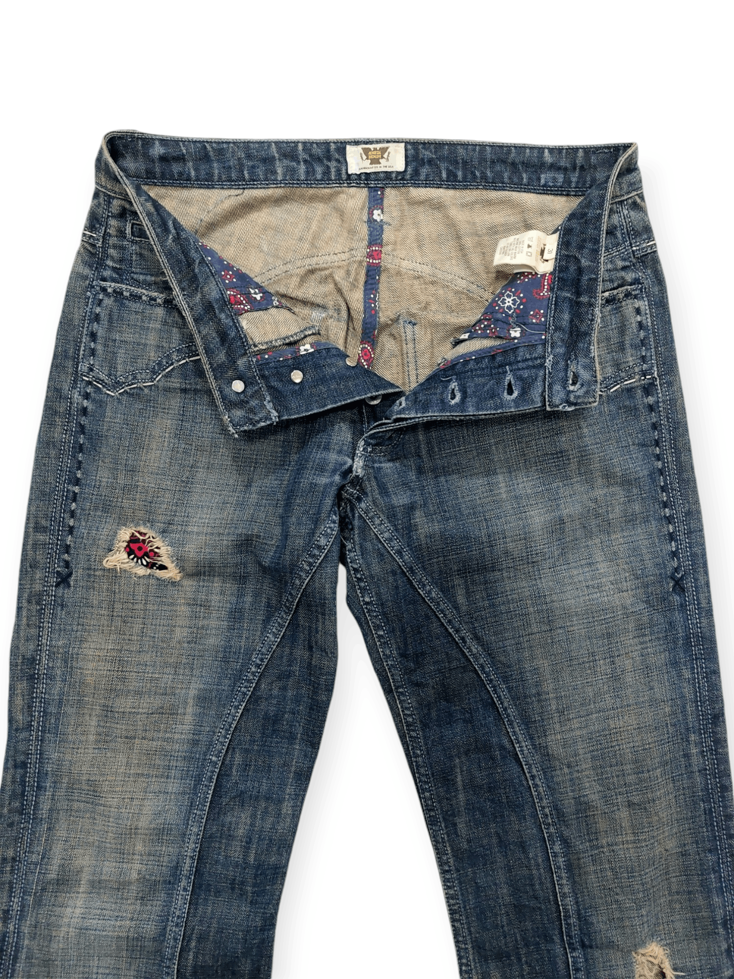 Antik Denim × If Six Was Nine Flared💥 Vintage Antik Denim Embroidered Denim Jeans Size US 31 - 14 Thumbnail