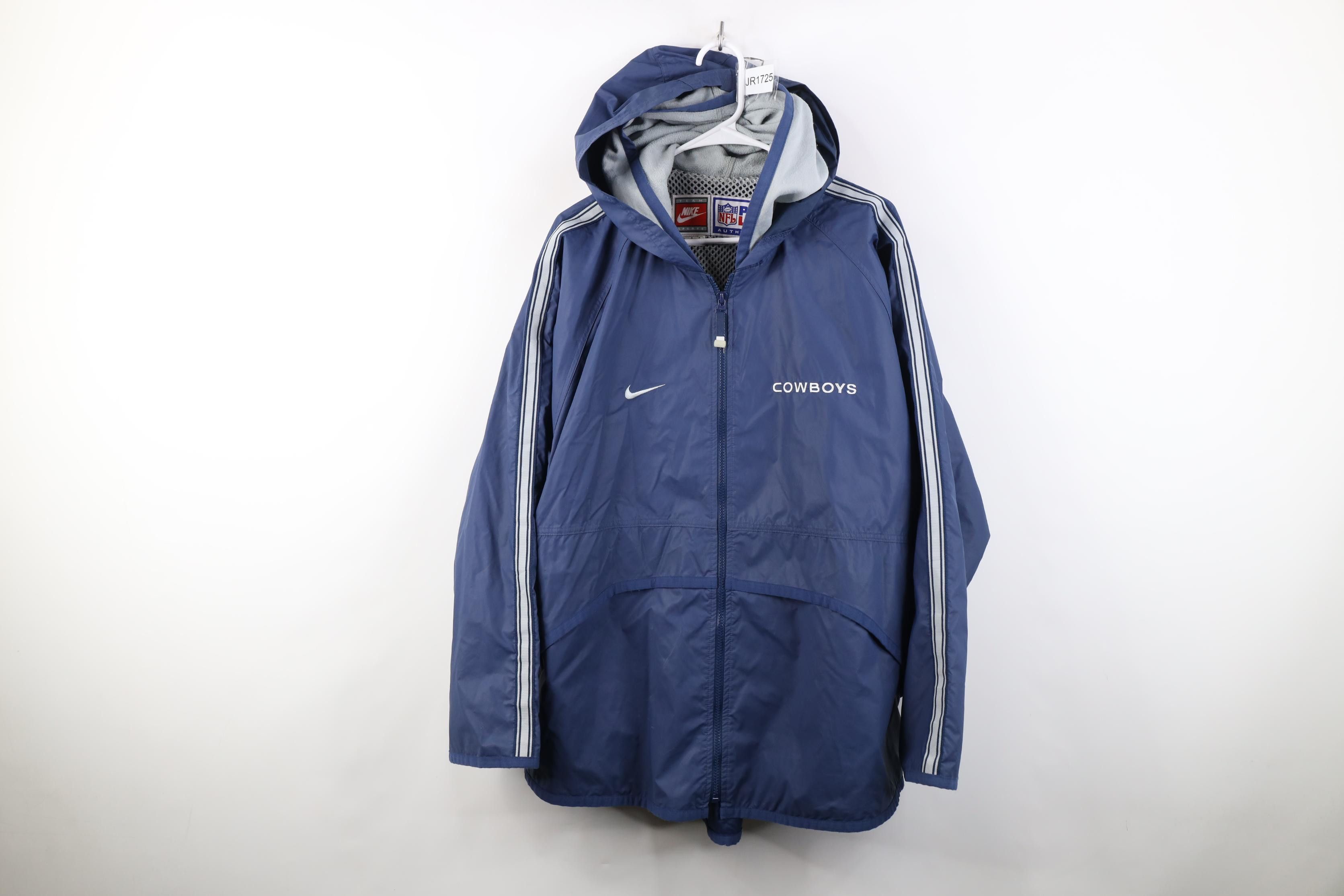 Nike Vintage 90s Nike Pro Line Cowboys Hooded Rain Jacket Size US L / EU 52-54 / 3 - 1 Thumbnail