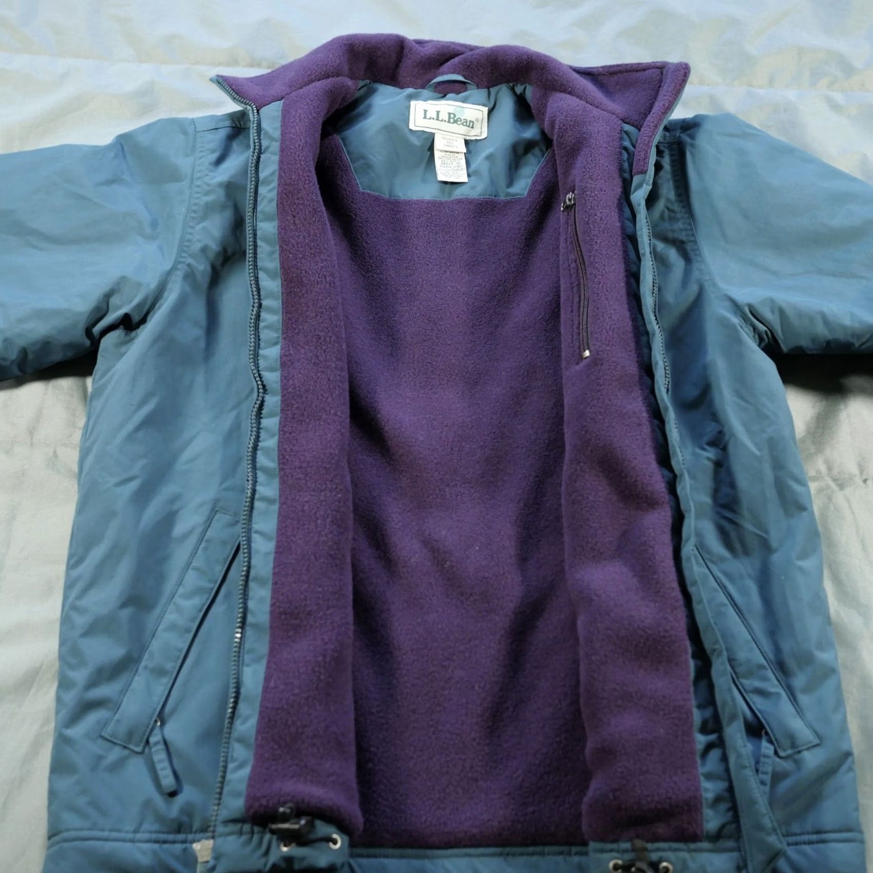 Vintage VINTAGE LL Bean Jacket Womens Small Blue Green Fleece Lined Zip Winter Outdoor Jacket Mens? Size S / US 4 / IT 40 - 5 Thumbnail