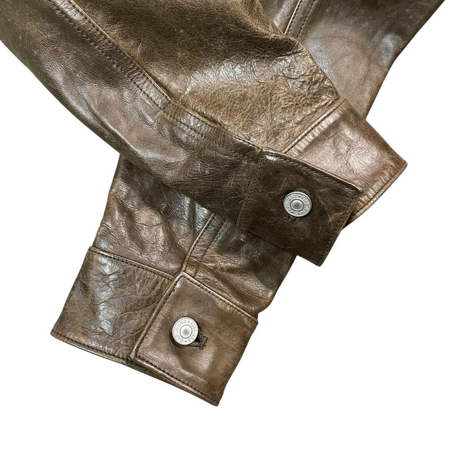 Gap VTG 2002 Y2K brown grunge indie boho Gap leather jacket S Size S / US 4 / IT 40 - 6 Thumbnail