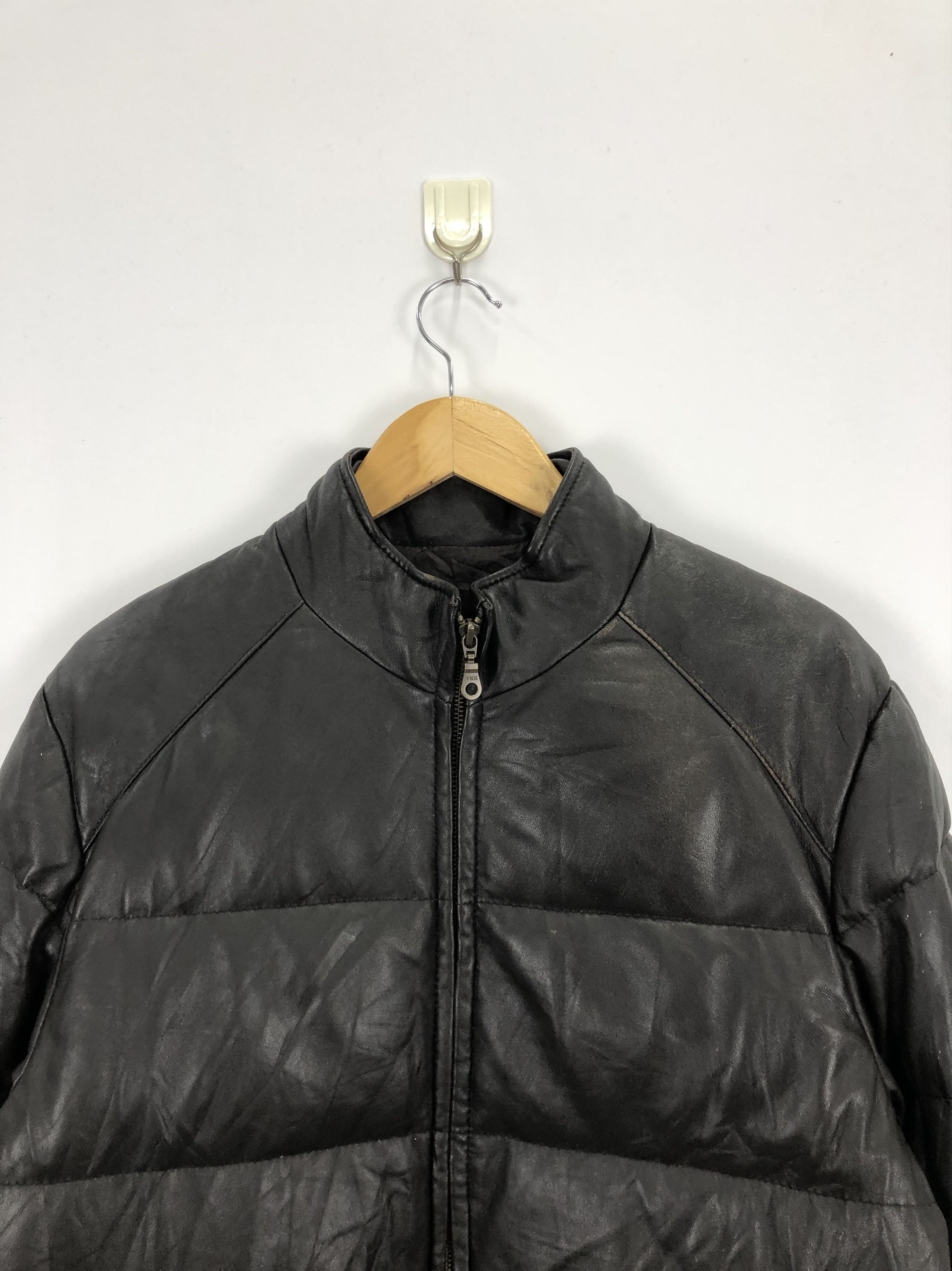 Japanese Brand Vintage Japanese Brand Puffer Leather Jacket J0683 Size US M / EU 48-50 / 2 - 2 Thumbnail