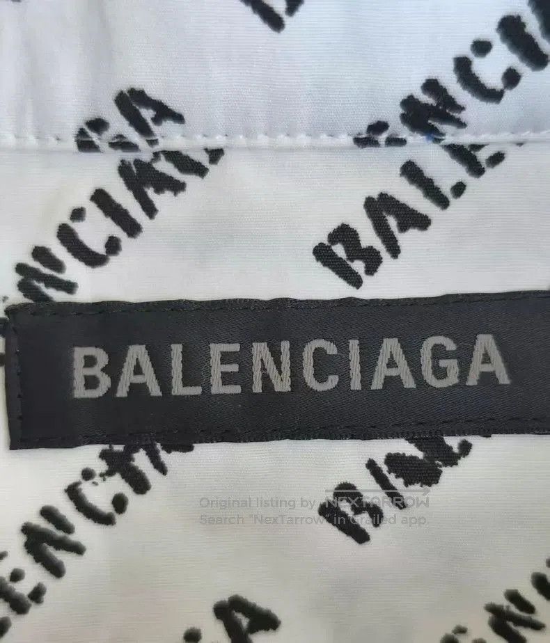 Balenciaga Balenciaga White Logo Print Shirt 38. Size US M / EU 48-50 / 2 - 2 Thumbnail