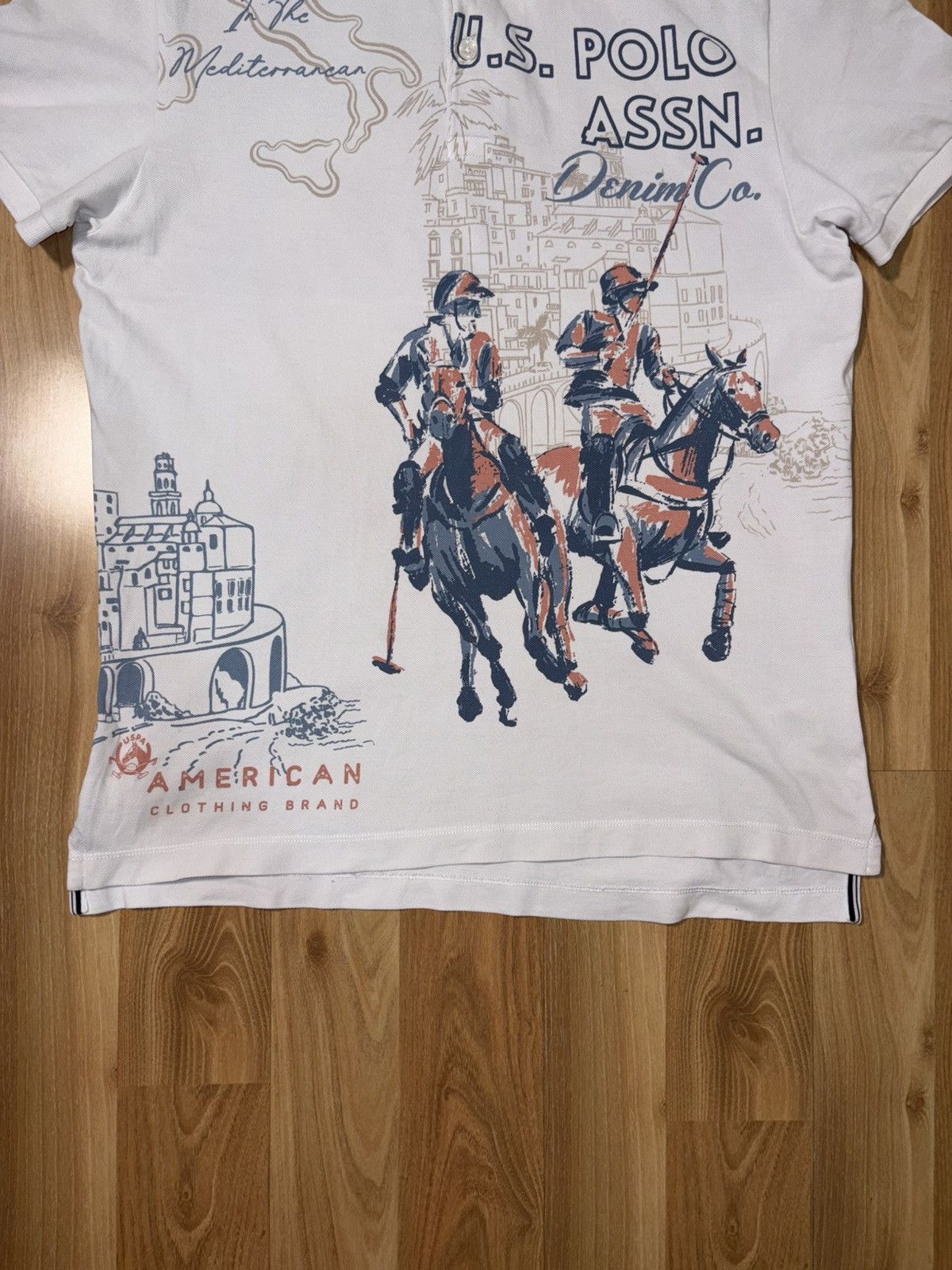 Polo Ralph Lauren U.S. Polo Assn. Mediterranean Graphic Polo Shirt White Size US XL / EU 56 / 4 - 6 Thumbnail