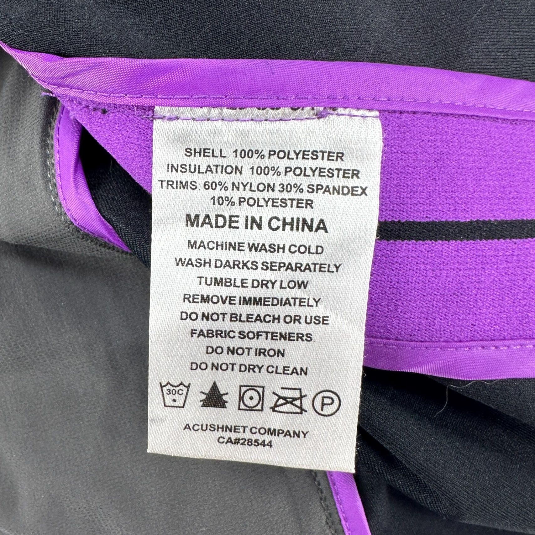 Footjoy FootJoy Vest Womens Small Gray Purple Puffer Quilted Lightweight Polyester Logo Zip Mid-Length Solid Outdoors Classic Insulated Size S / US 4 / IT 40 - 5 Thumbnail