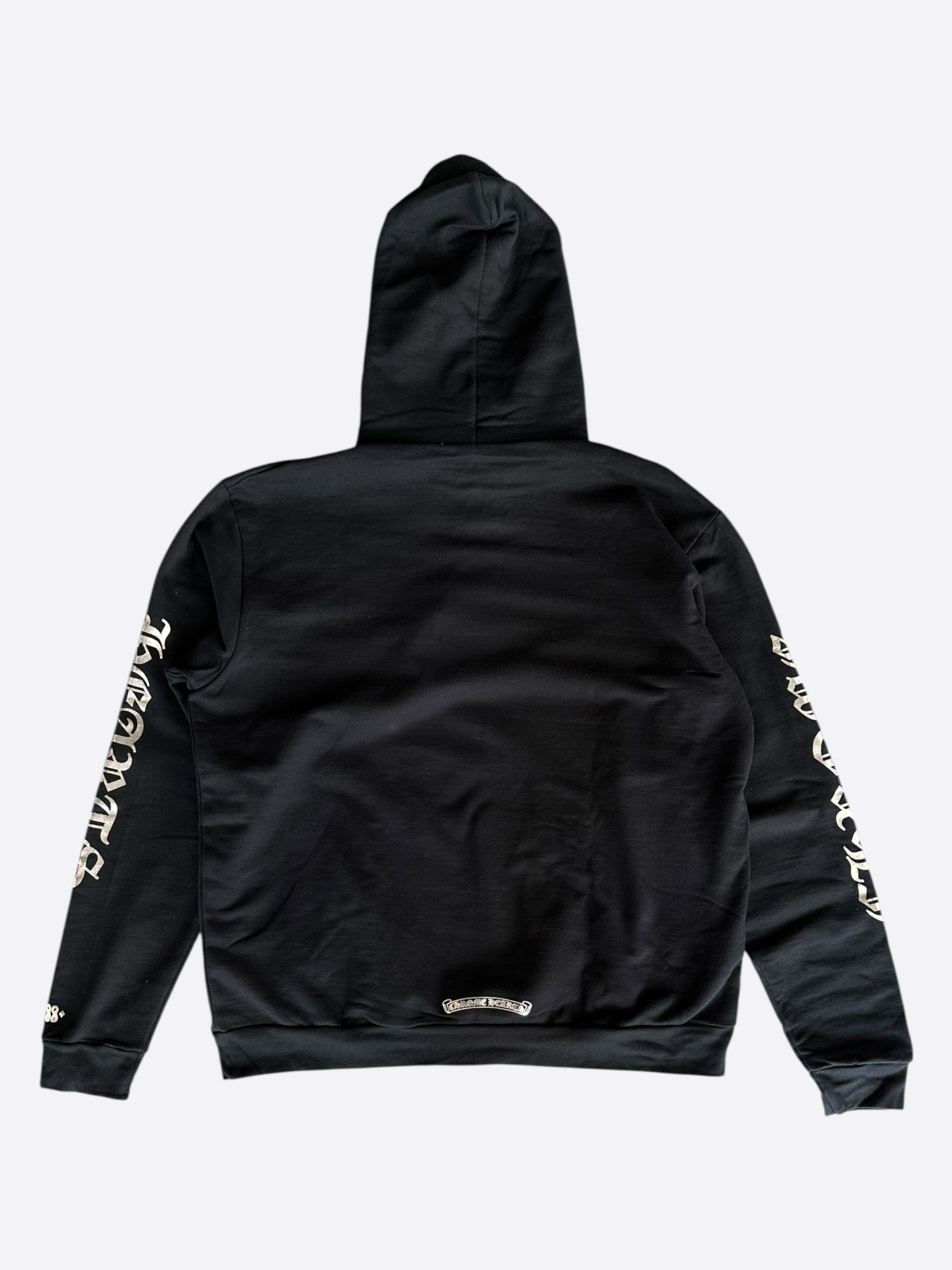 Chrome Hearts Chrome Hearts Black & Silver Script Logo Hoodie Size US L / EU 52-54 / 3 - 2 Thumbnail