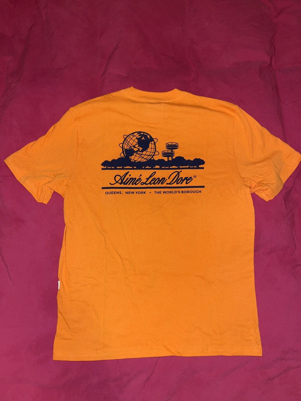 Aime Leon Dore Aime Leon Dore worlds fair logo tee shirt orange 