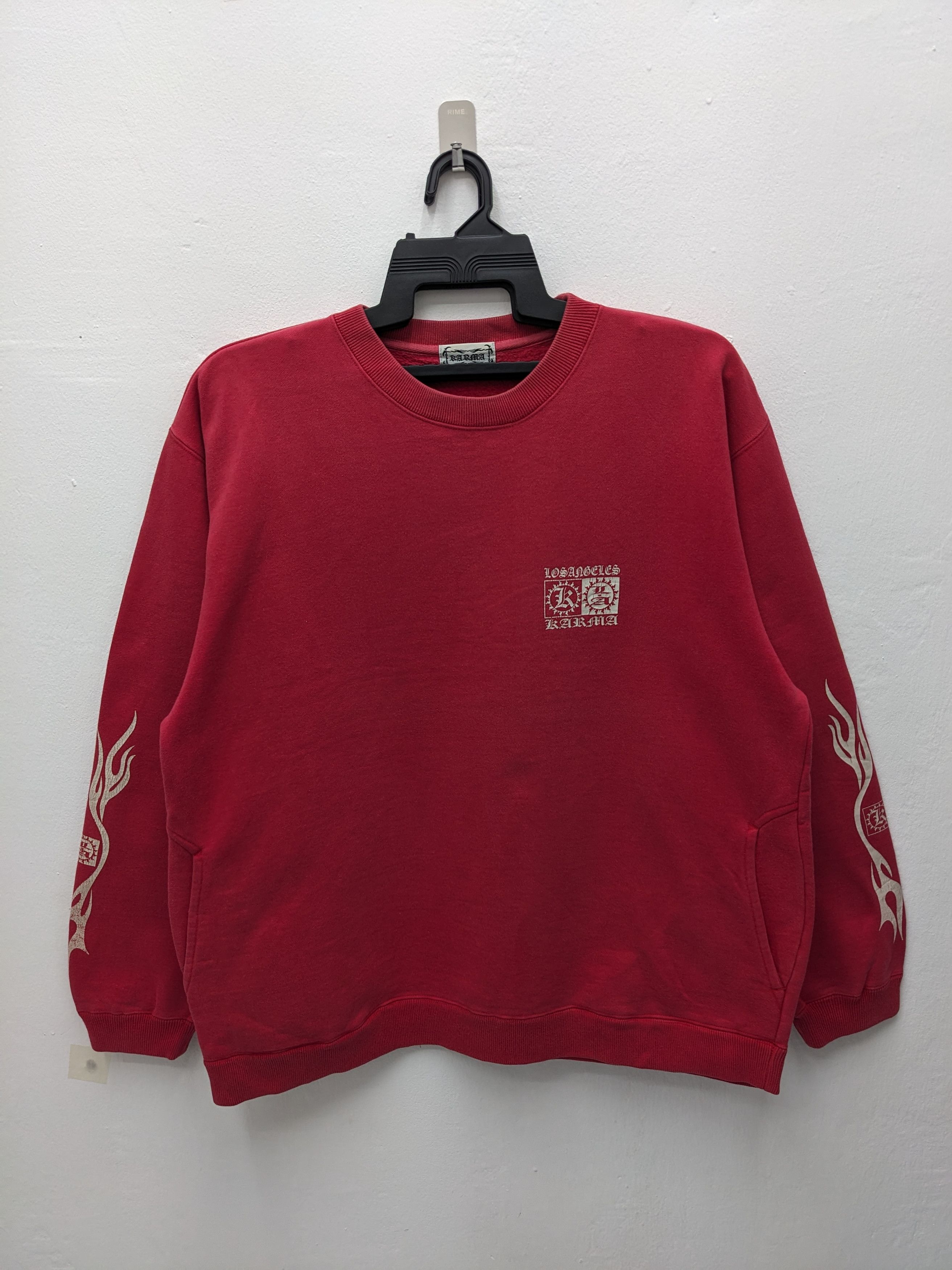 Japanese Brand Vintage 90s Karma Los Angeles Gothic Graphic Sweatshirt Size US L / EU 52-54 / 3 - 7 Thumbnail