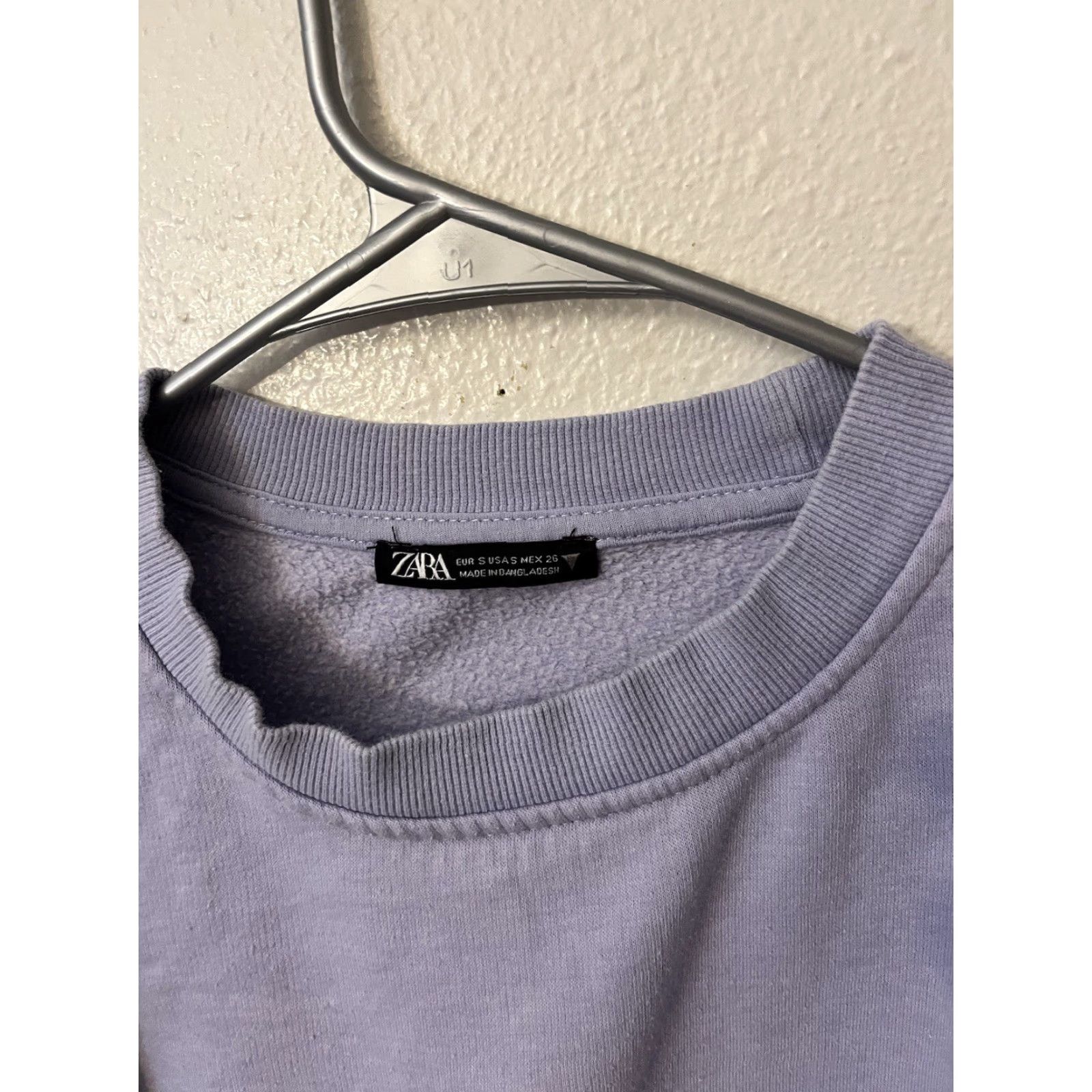 Zara Zara Cropped Knit Sweater Womens Small Long Sleeve Purple Casual Top Size S / US 4 / IT 40 - 2 Thumbnail