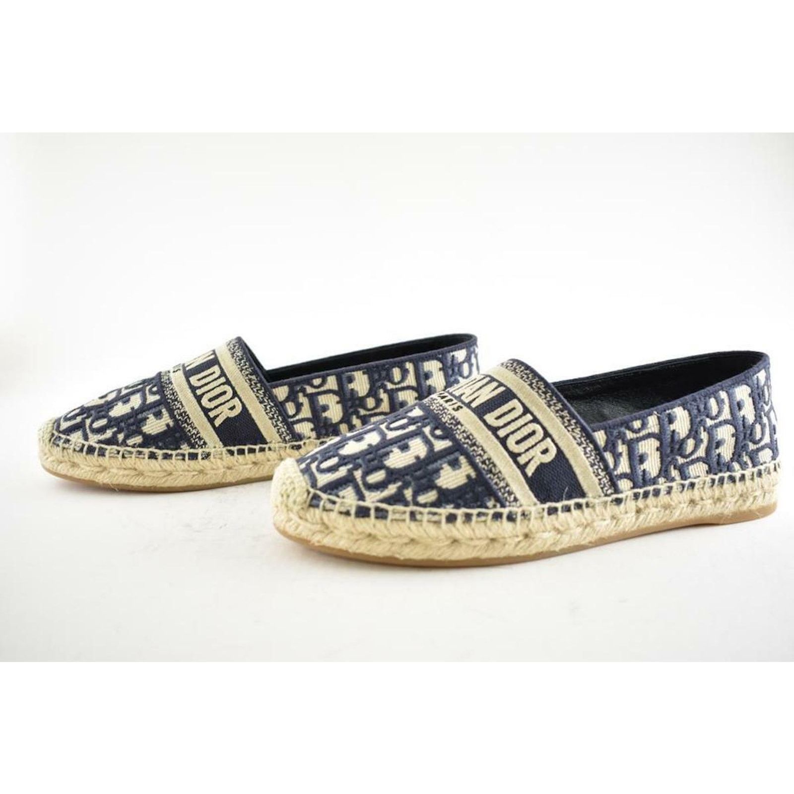 Dior Granville Oblique CD Logo Embroidered Espadrille Flat 36 Size US 6 / IT 36 - 10 Thumbnail
