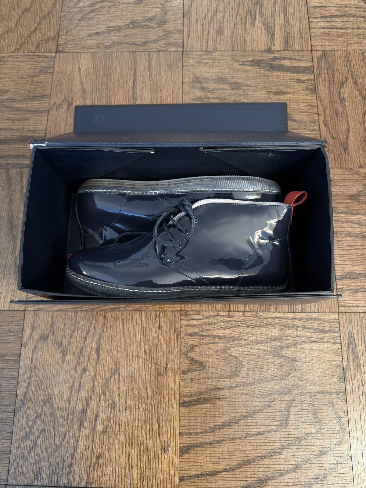 Del Toro Del Toro Navy Patent Leather Chukka Sneaker Size US 9.5 / EU 42-43 - 6 Thumbnail
