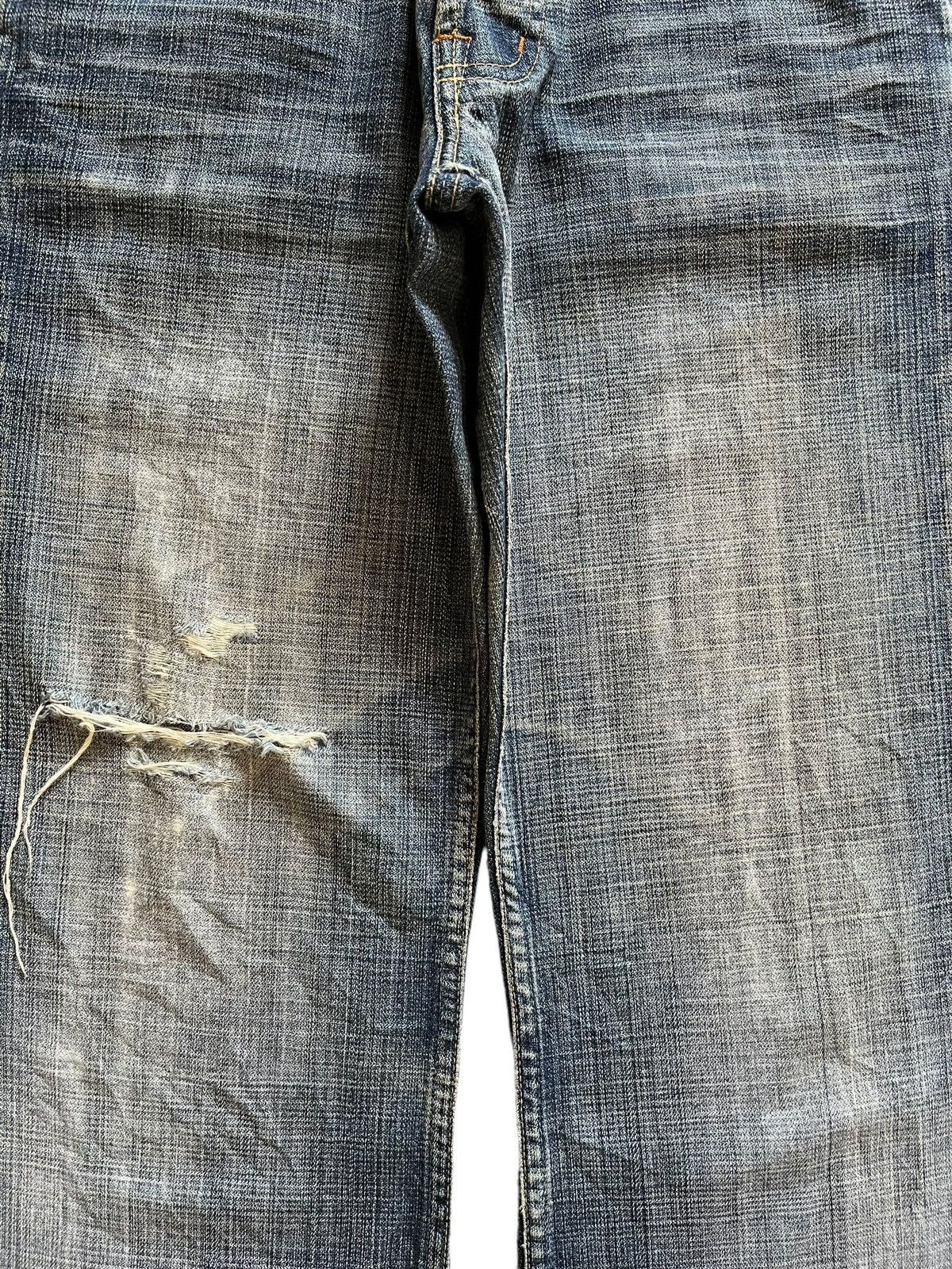 Japanese Brand Vintage USA Sacred Blue Bootcut Faded Wash Distressed Jeans Size US 29 - 5 Thumbnail