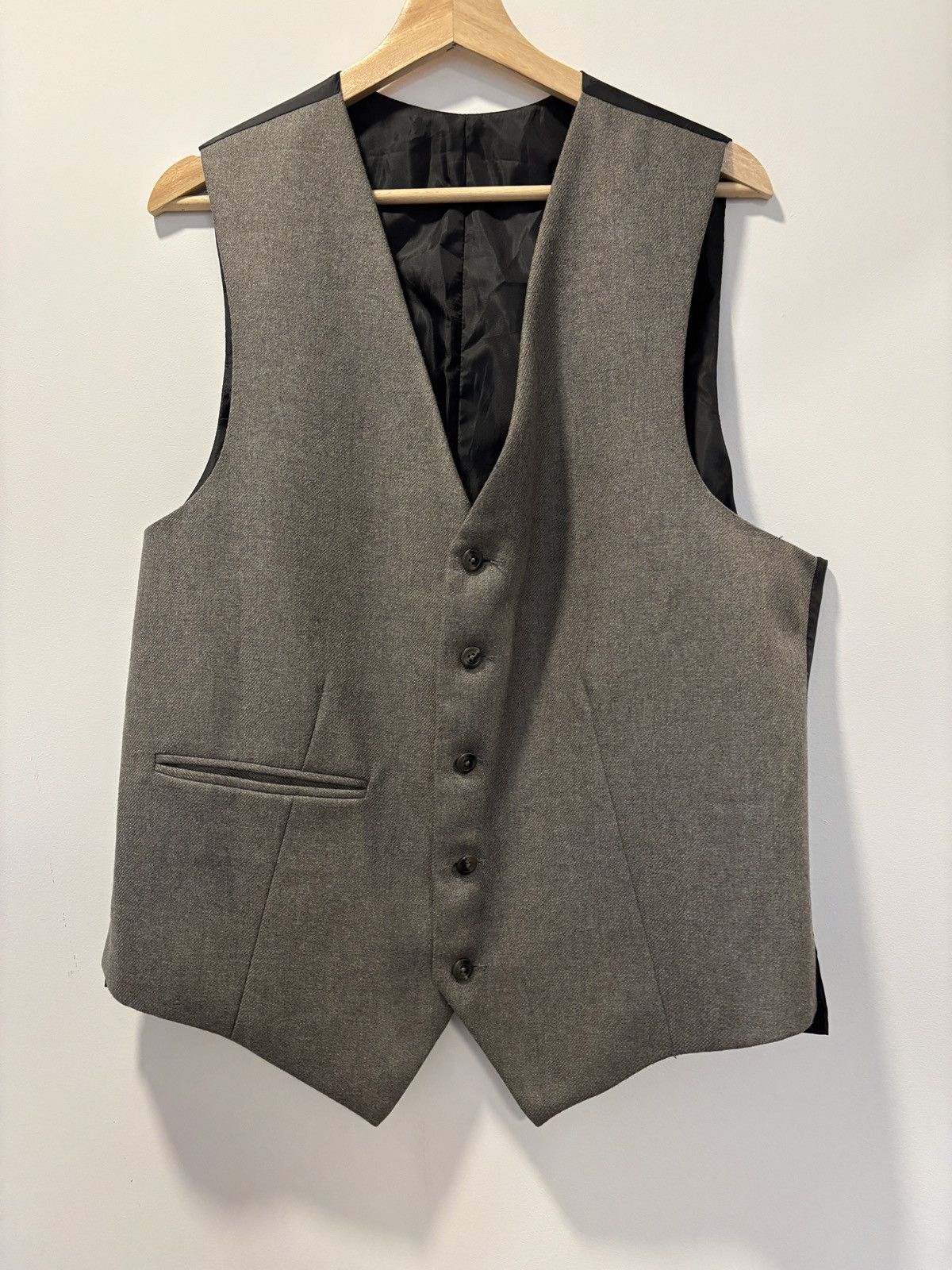 Vintage Mens Suit Vest Wool Waistcoat Hand Made In The UK Size 44R - 1 Thumbnail