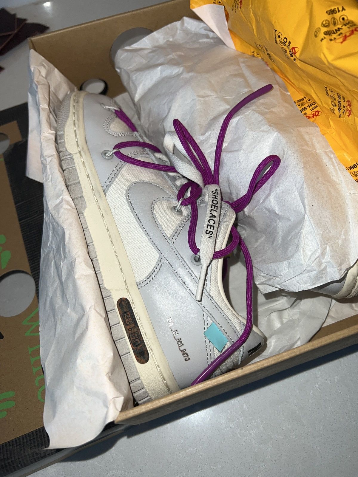 Nike × Off-White NIKE DUNK LOW OFF-WHITE LOT 28 Size US 6 / IT 36 - 8 Thumbnail
