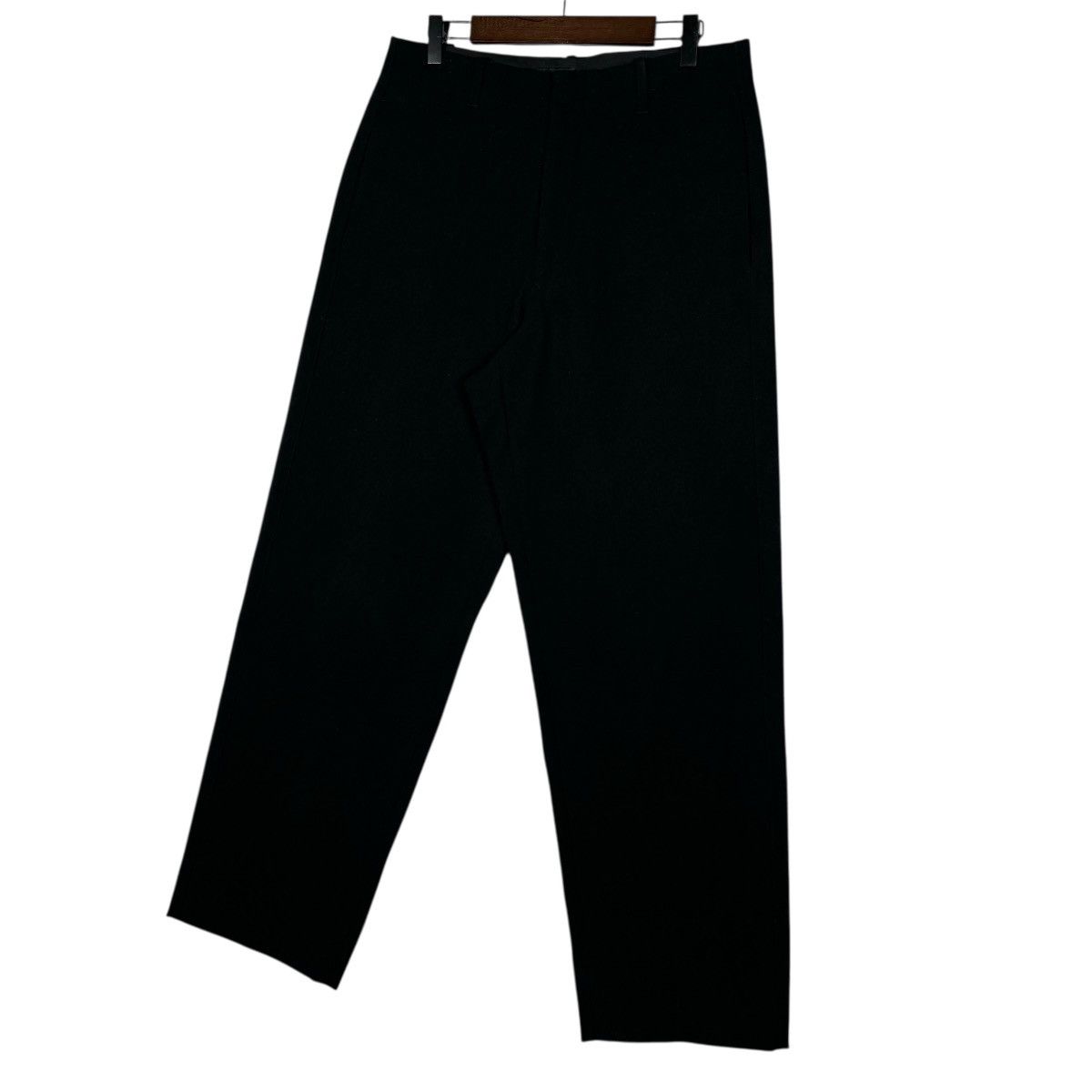 Giorgio Armani Vintage Giorgio Armani Wide Leg Trousers Black Wool Size US 31 - 3 Thumbnail