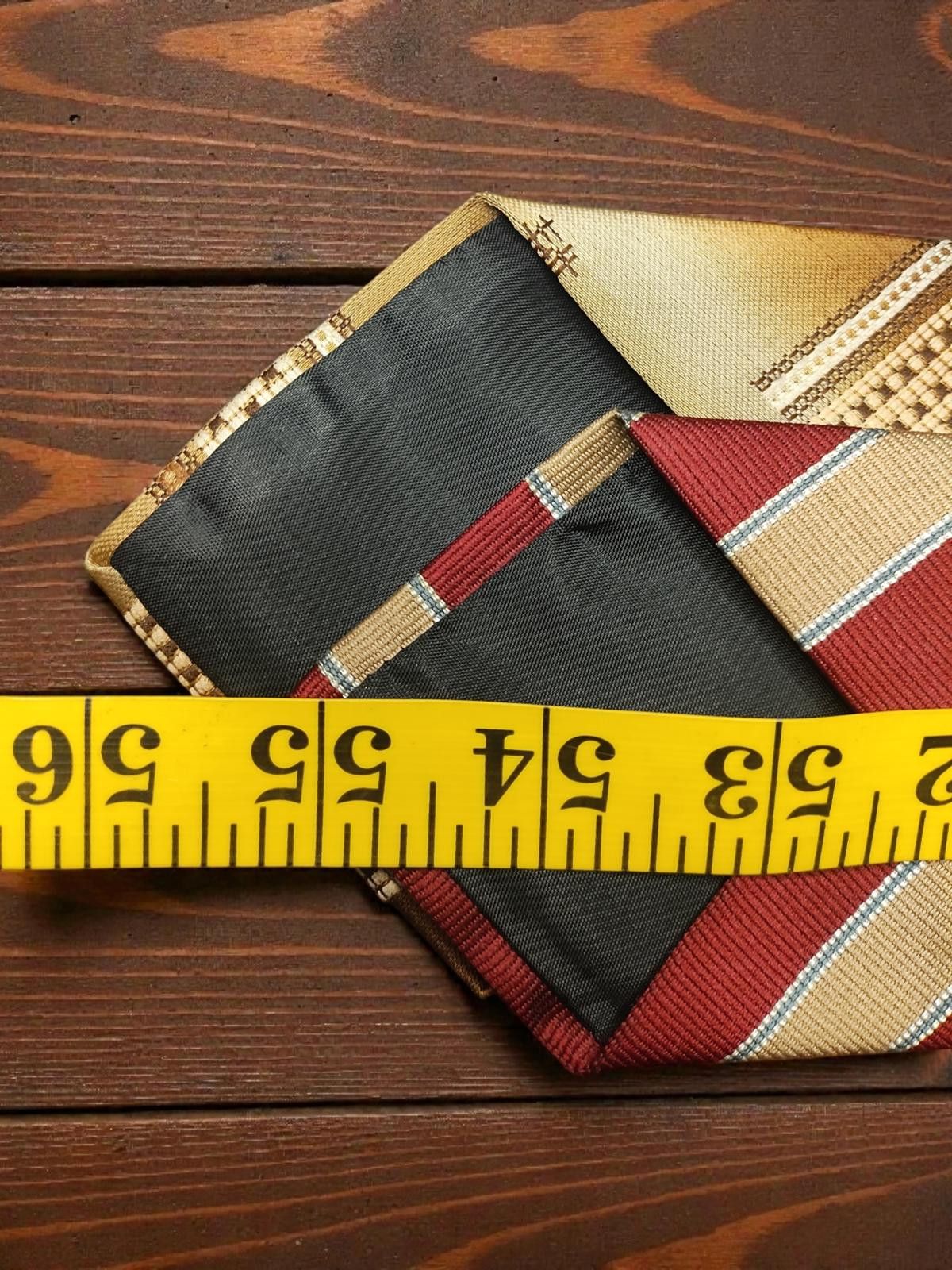 E.T. Wright Set of Two Men's Classic Ties - Gold Geometric & Red Striped Size ONE SIZE - 7 Thumbnail