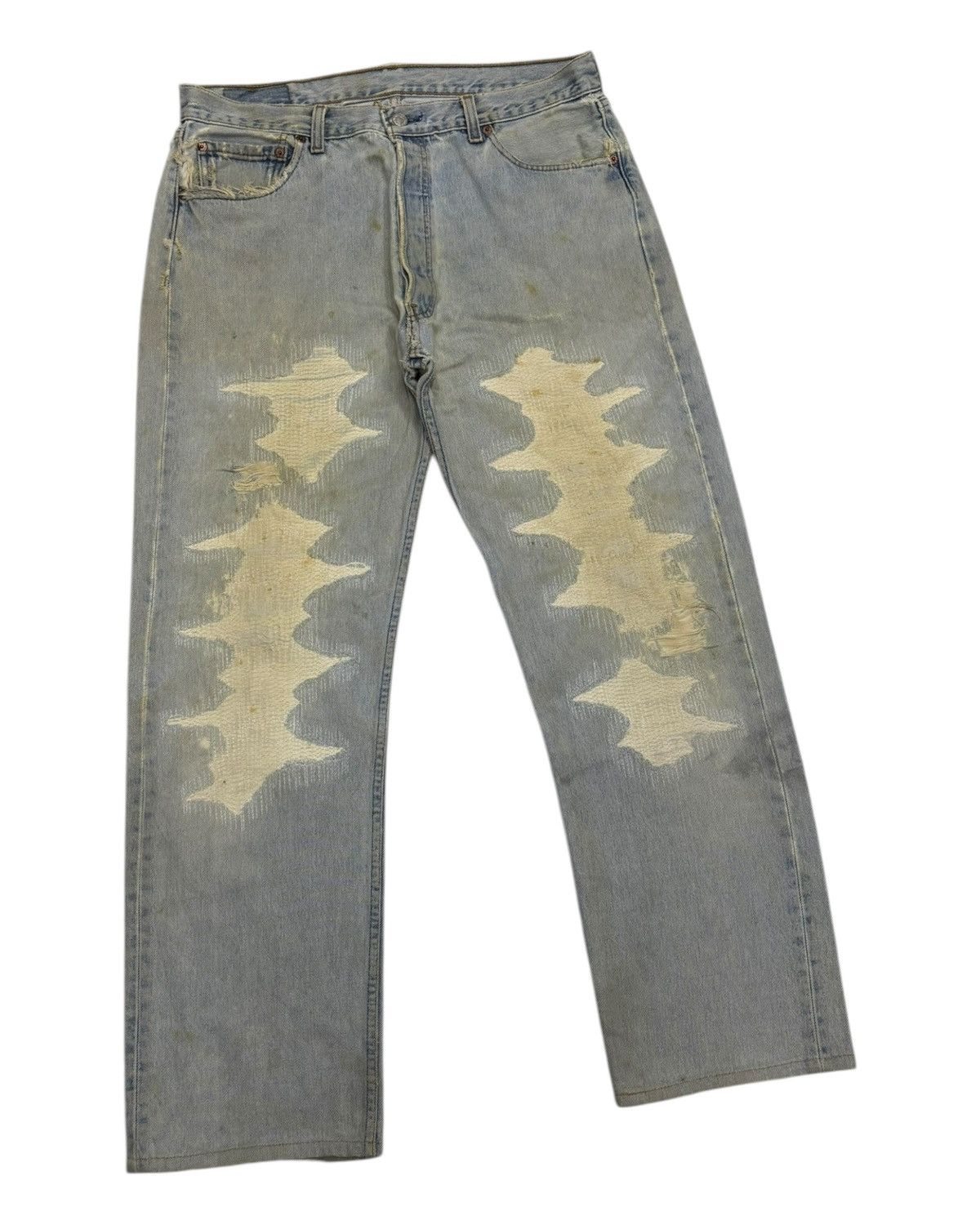 Levi's 🔥VINTAGE LEVIS 501 SICK DISTRESSED DENIM JEANS Size US 36 / EU 52 - 3 Thumbnail
