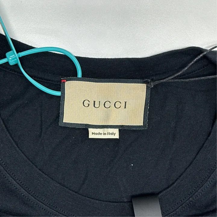 Gucci Gucci Gucci Oversized Logo Black T-Shirt for Unisex -2506 Size US L / EU 52-54 / 3 - 2 Thumbnail