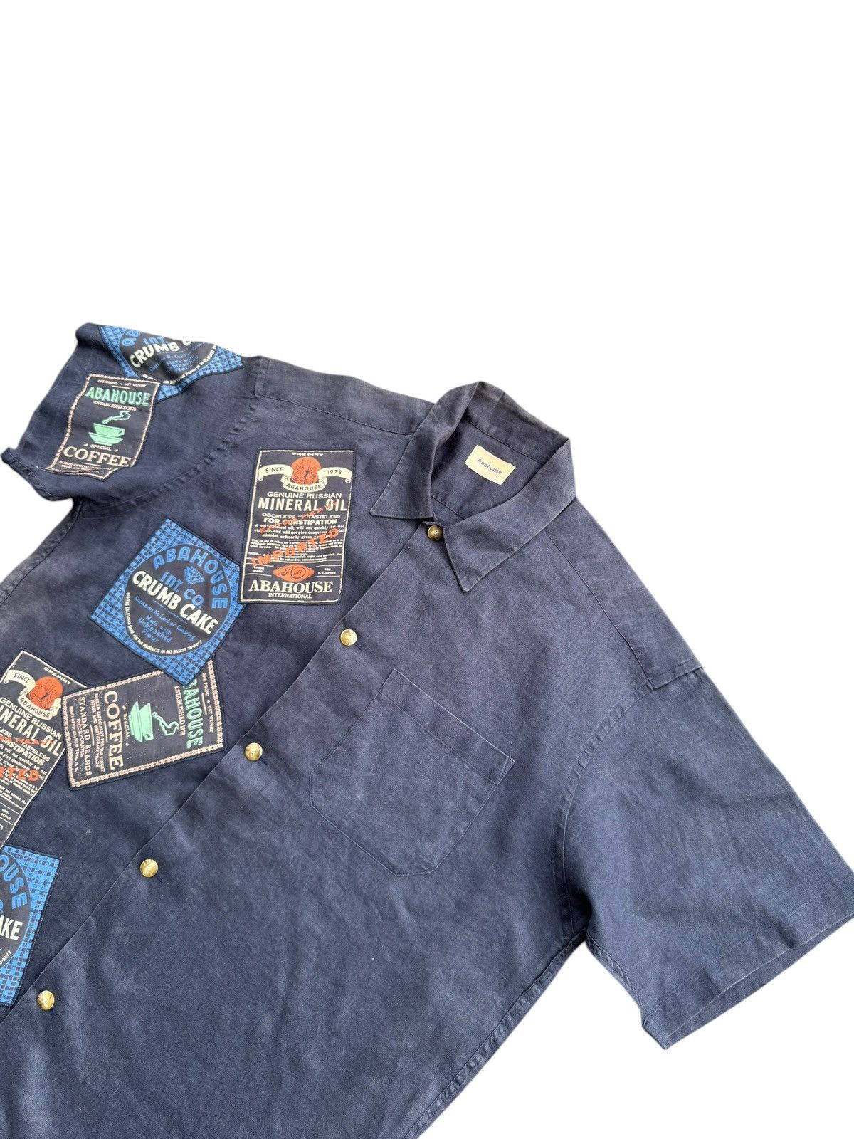 ABAHOUSE Abahouse Faded Indigo Patch Shirt Size US XXL / EU 58 / 5 - 2 Thumbnail