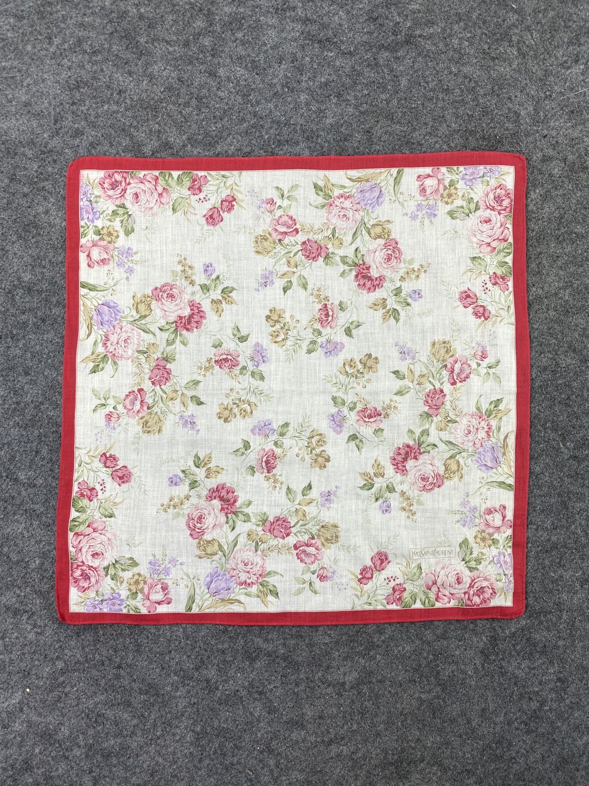 Vintage × Yves Saint Laurent Yves Saint Laurent Floral Handkerchiefs / Neckerchief B001 Size ONE SIZE - 3 Thumbnail