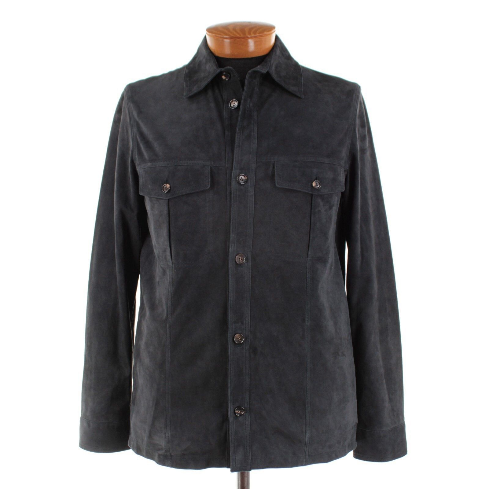 Luciano Barbera Luciano Barbera Overshirt Size M US In Blue Suede Size US M / EU 48-50 / 2 - 1 Thumbnail