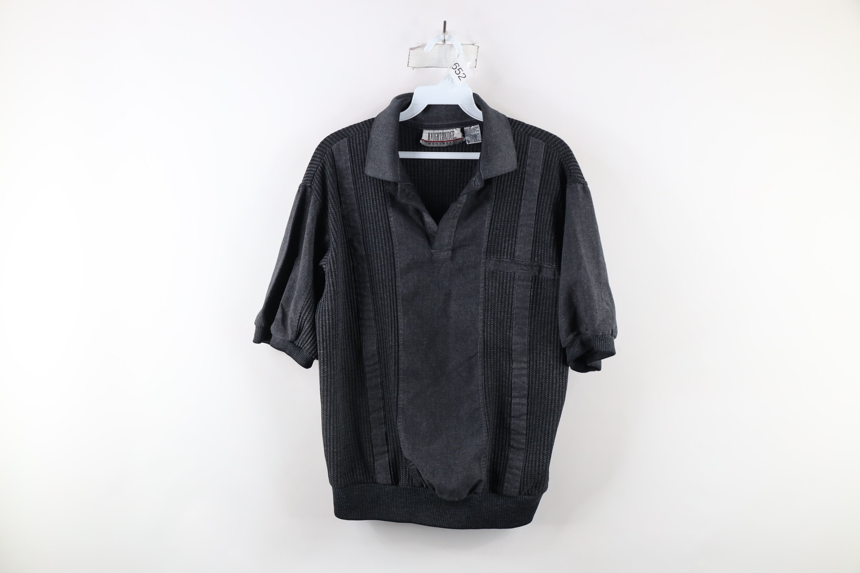 Vintage Vintage 90s Streetwear Waffle Knit Pullover Polo Shirt Size US M / EU 48-50 / 2 - 1 Thumbnail