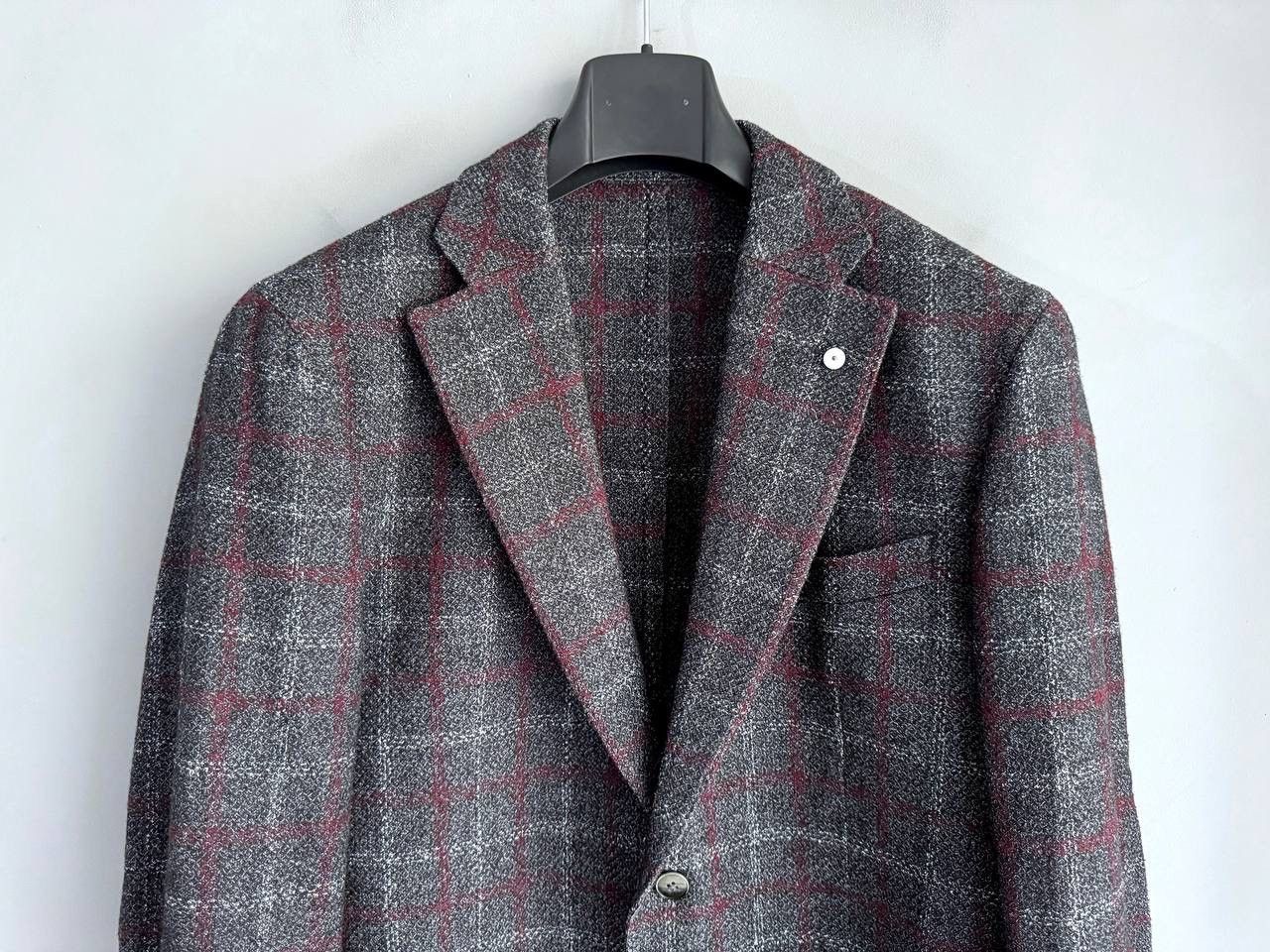 L.B.M. 1911 L.B.M. 1911 Dark Grey Wool/Cotton/Cashmere Men's Blazer 52 R Size 52R - 3 Thumbnail
