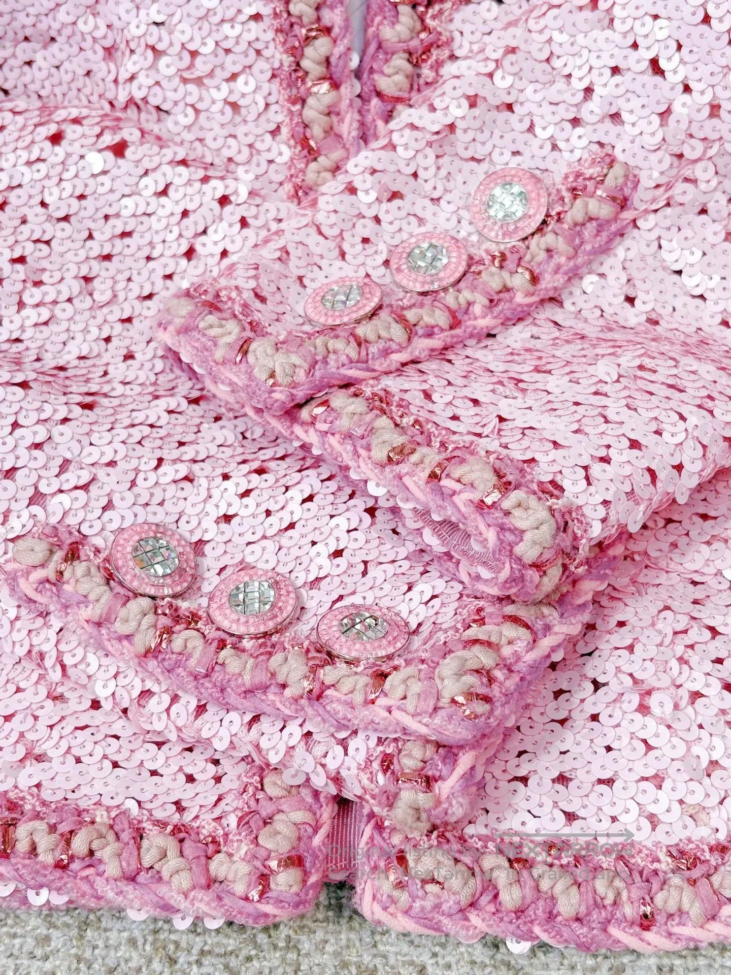 Chanel Chanel 23C Pink Sequin Knit Jacket. Size US L / EU 52-54 / 3 - 5 Thumbnail