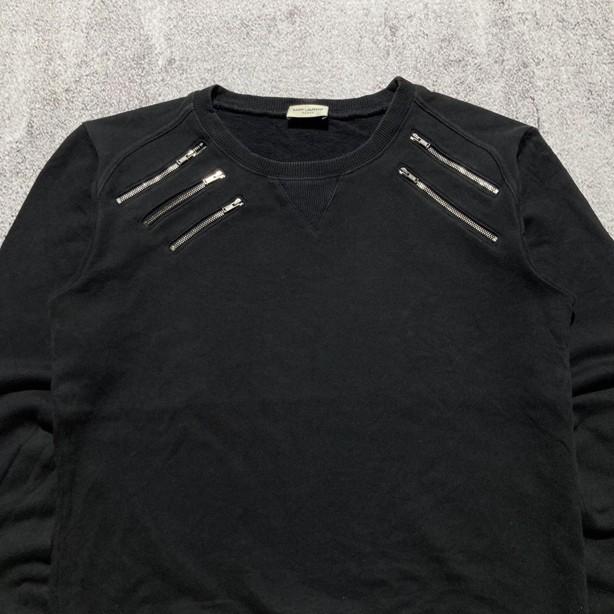 Saint Laurent Paris 🇫🇷 FW 15 Hedi Slimane Saint Laurent Paris 5 Zip Sweatshirt Size US M / EU 48-50 / 2 - 2 Thumbnail