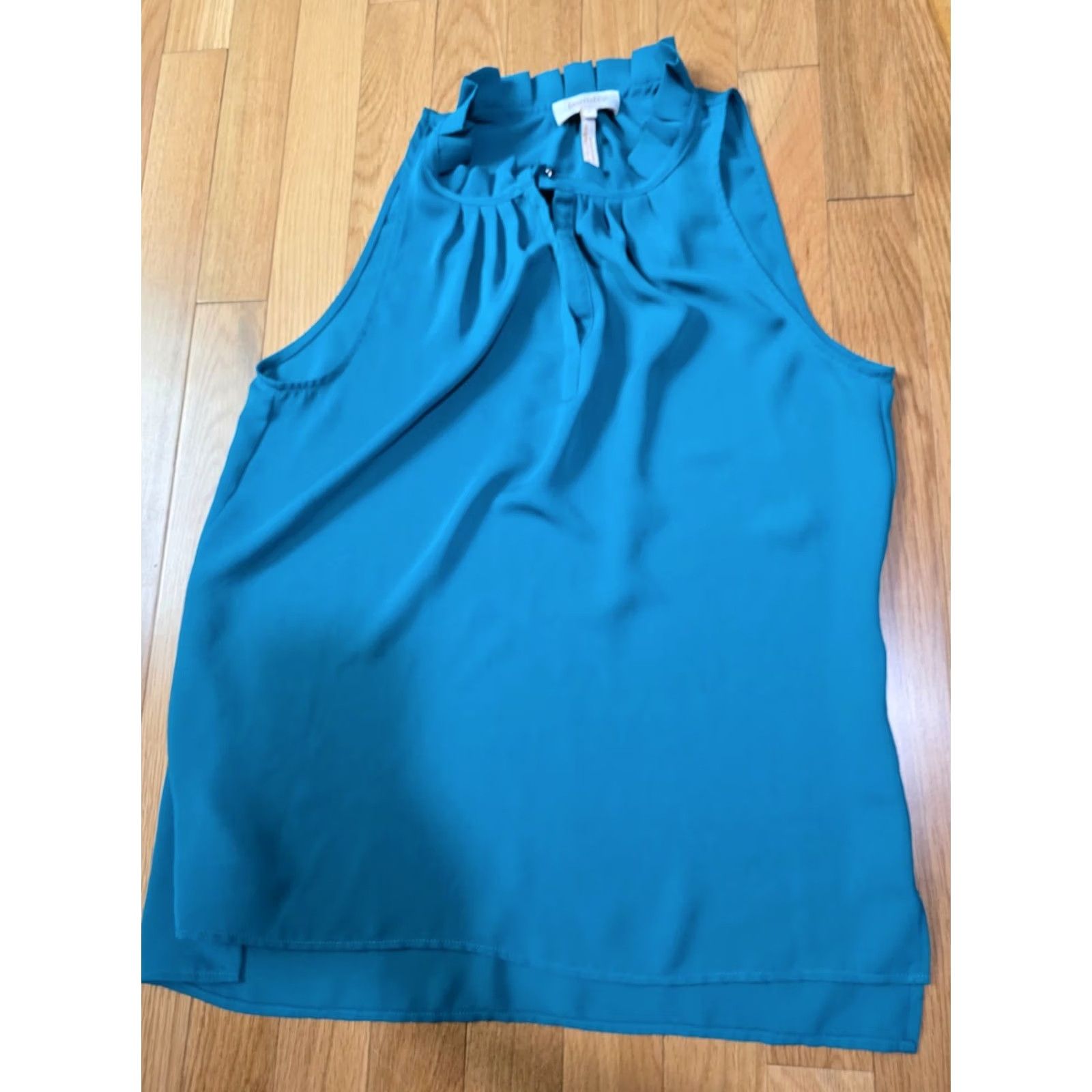 Laundry by Shelli Segal Laundry by Shelli Segal Blouse Top Women S Blue Polyester Sleeveless High Neck Size S / US 4 / IT 40 - 3 Thumbnail